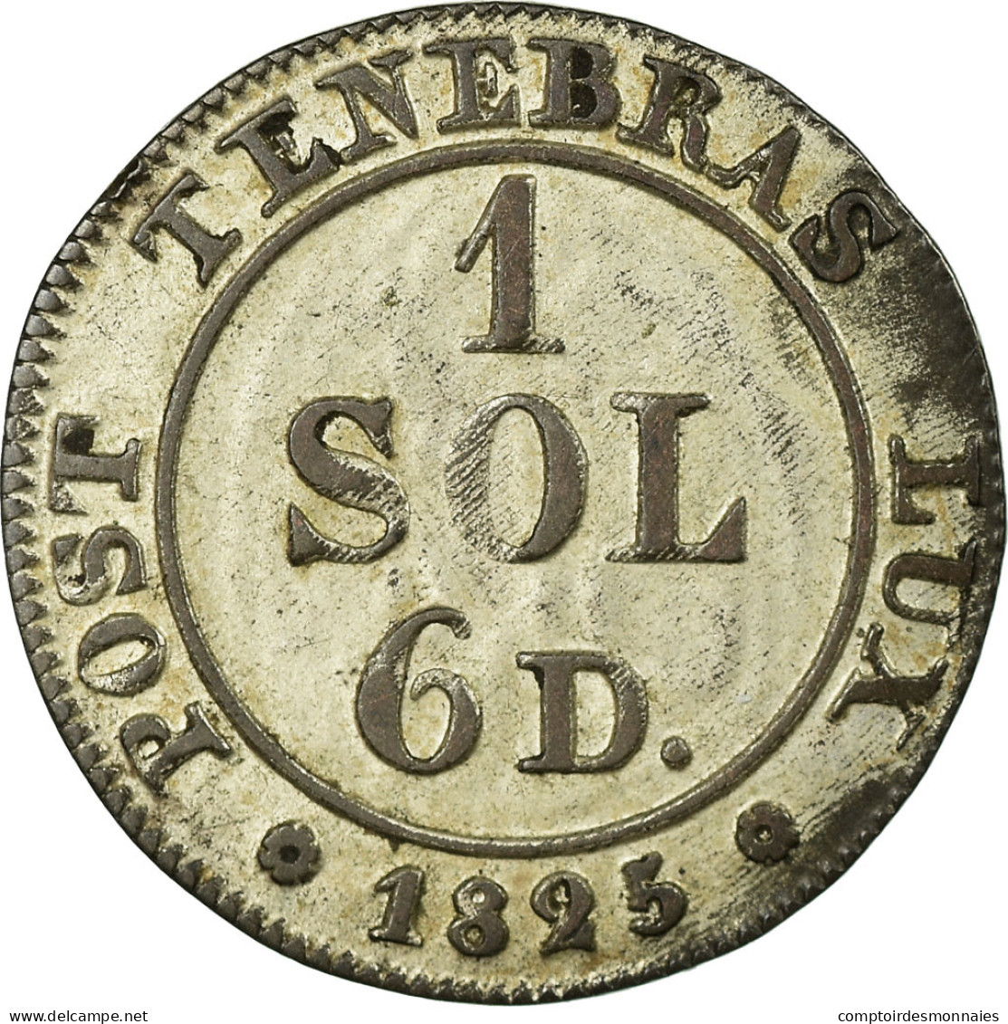 Monnaie, SWISS CANTONS, GENEVA, 1-1/2 Sol, 1825, SUP, Billon, KM:121 - Autres & Non Classés