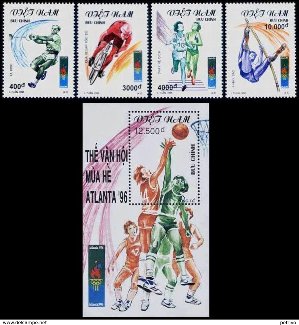 ** Vietnam - 1995 - Olympic Games 1996 - Mi. 2679-82, Bl. 111 - Sommer 1996: Atlanta
