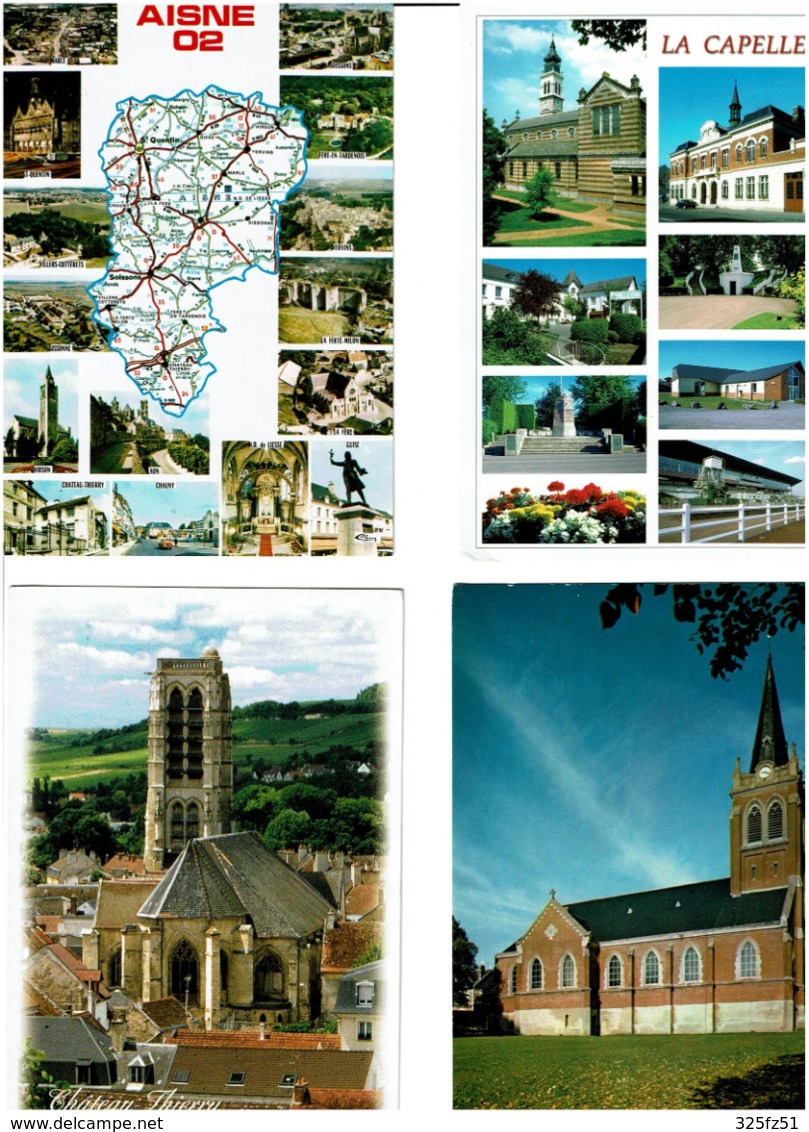 02 / AISNE /  Lot De 90 Cartes Postales Modernes écrites - 5 - 99 Cartoline