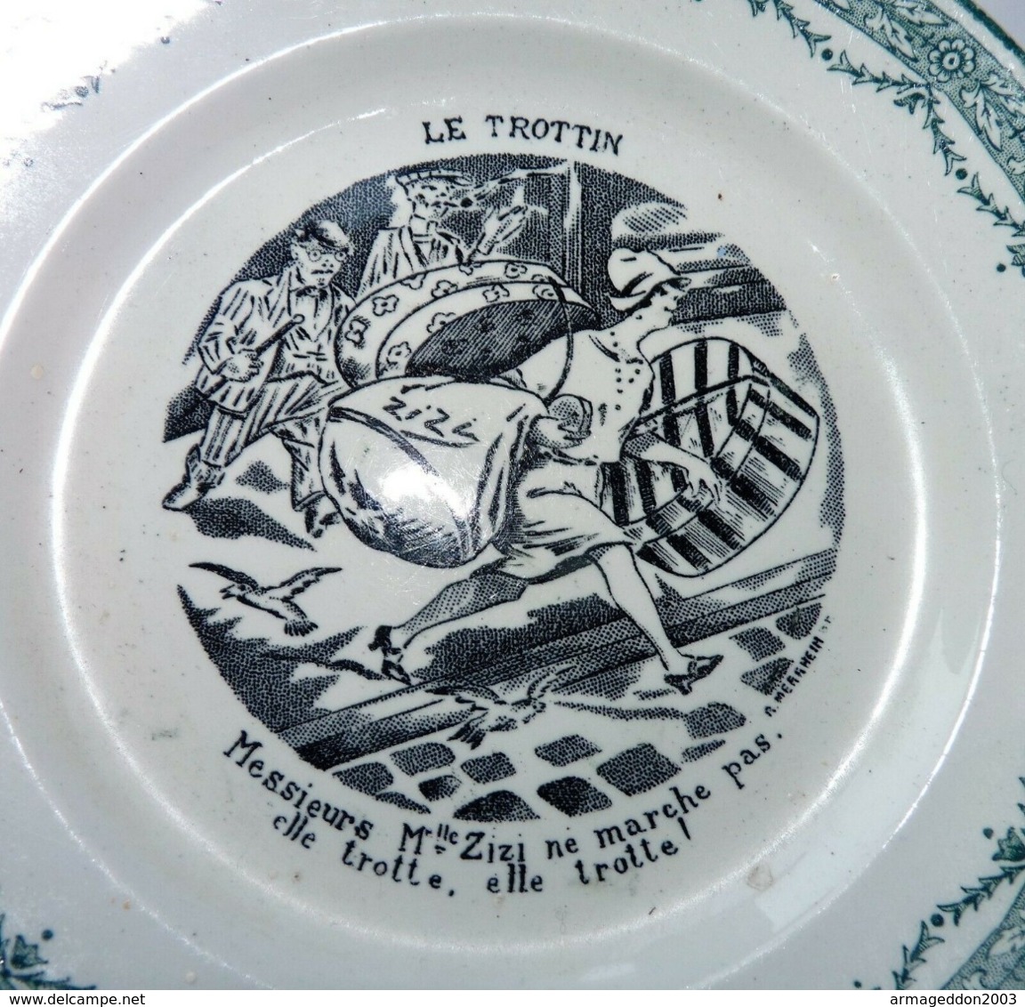 ANCIENNE ASSIETTE HUMORISTIQUE ST AMAND SAINTE AMANDINOISE LE TROTTIN - Saint Amand (FRA)