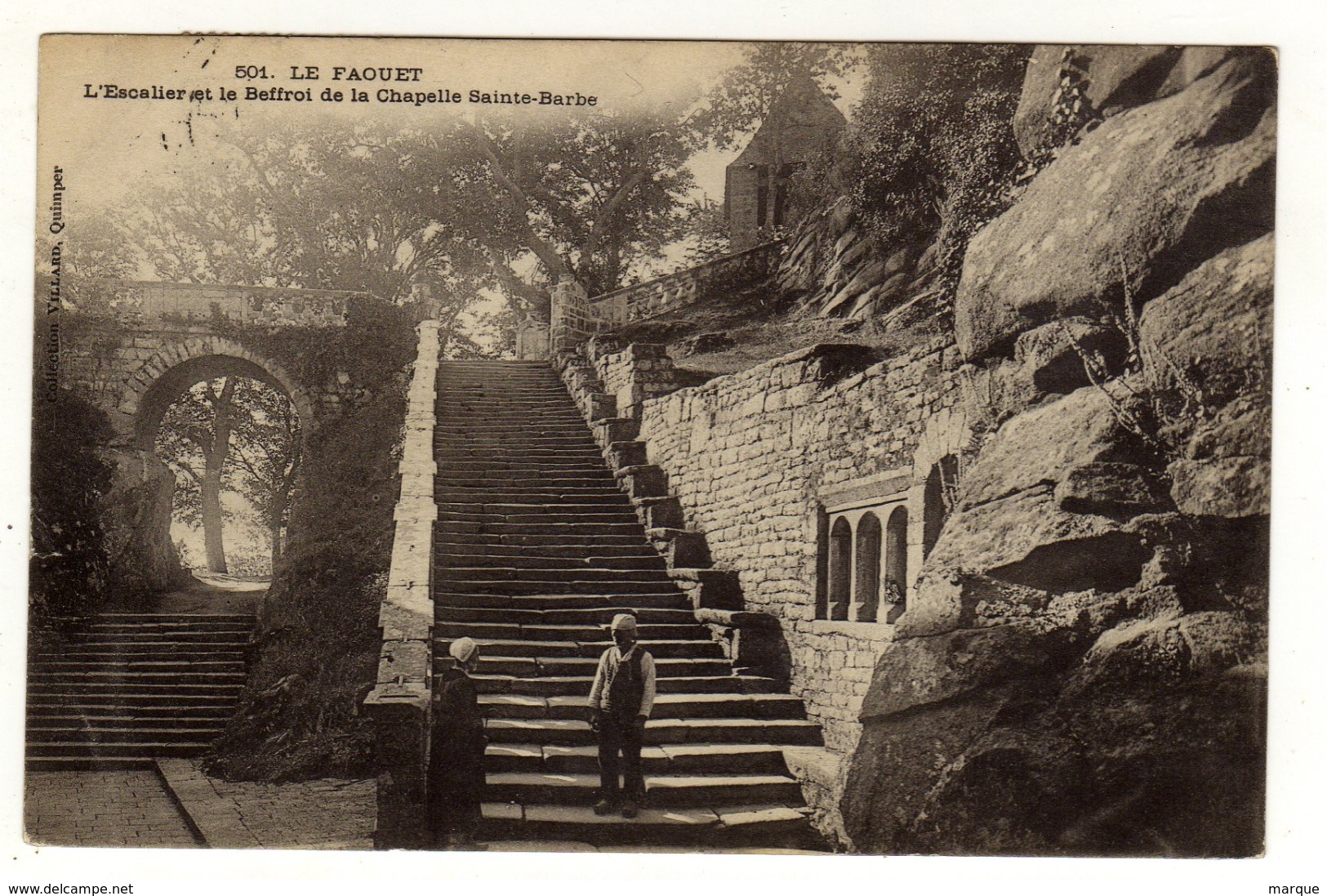 Cpa N° 501 LE FAOUET L ' Escalier Et Le Beffroi De La Chapelle Sainte Barbe - Le Faouet