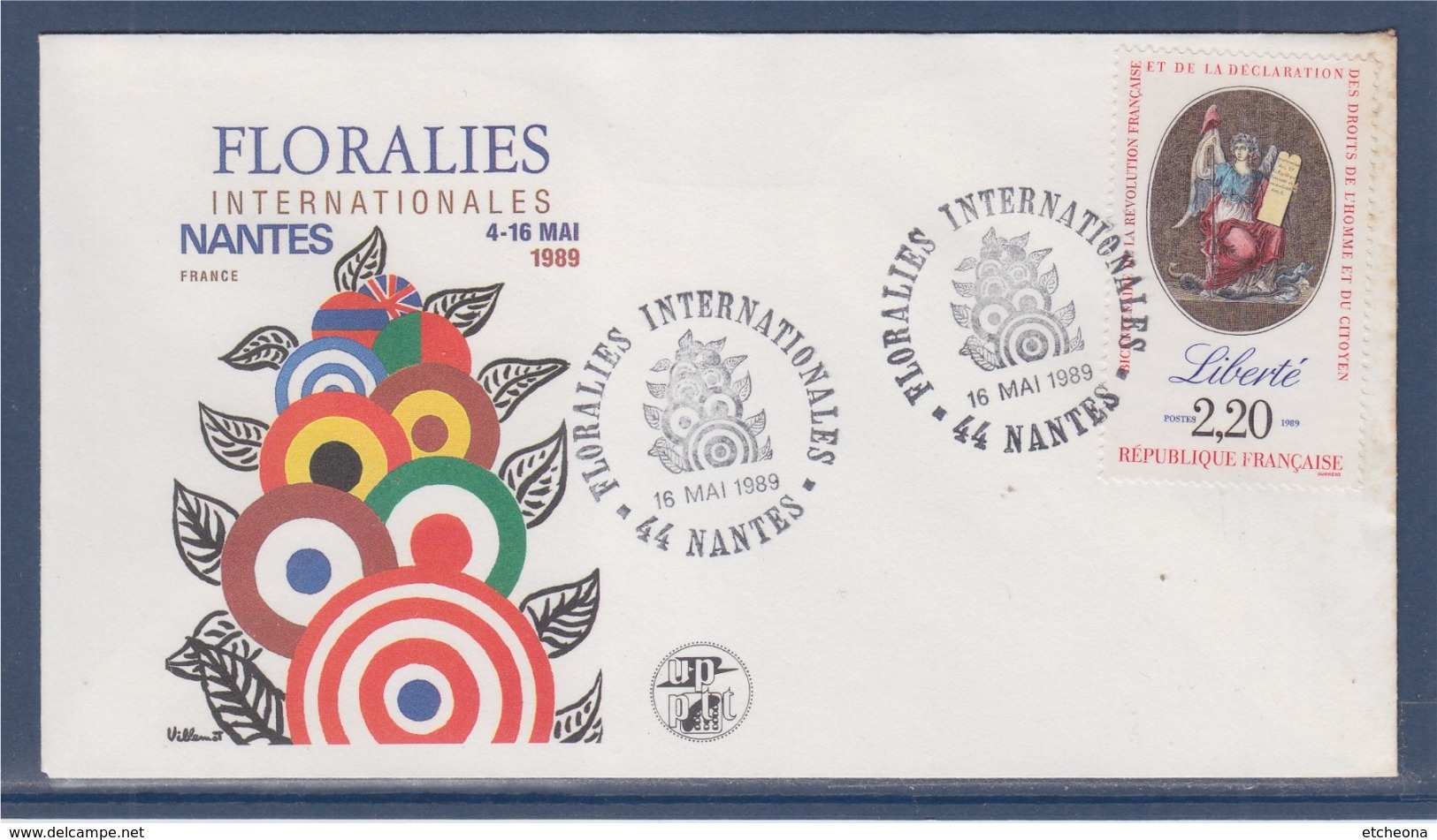 = Floralies Internationales Nantes 4-16 Mai 1989, Enveloppe Nantes 16.5.89 Timbre 2573 Liberté - Cachets Commémoratifs