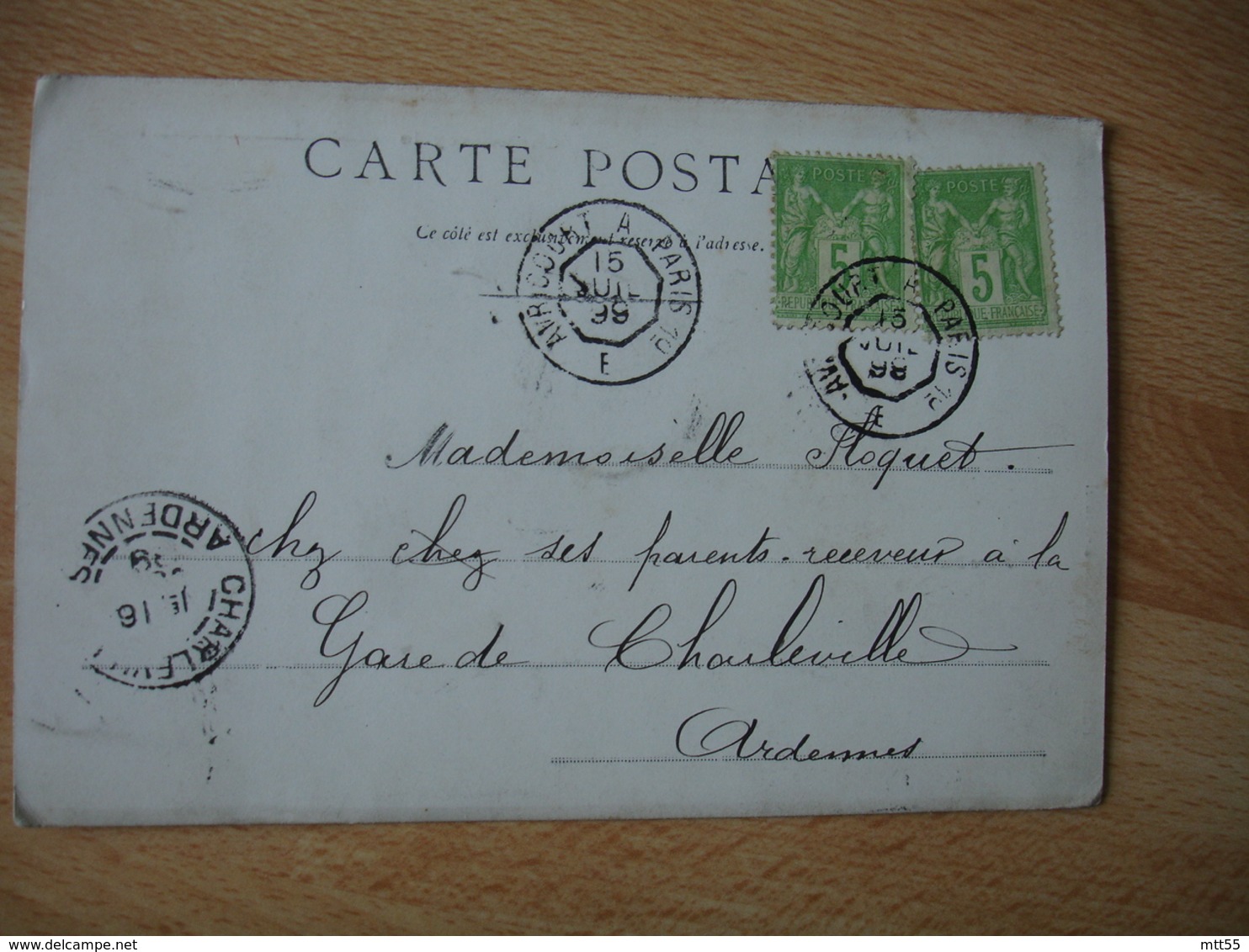 1899 Avricourt A Paris 1 Er E Cachet Ambulant Convoyeur Poste Ferroviaire - Poste Ferroviaire