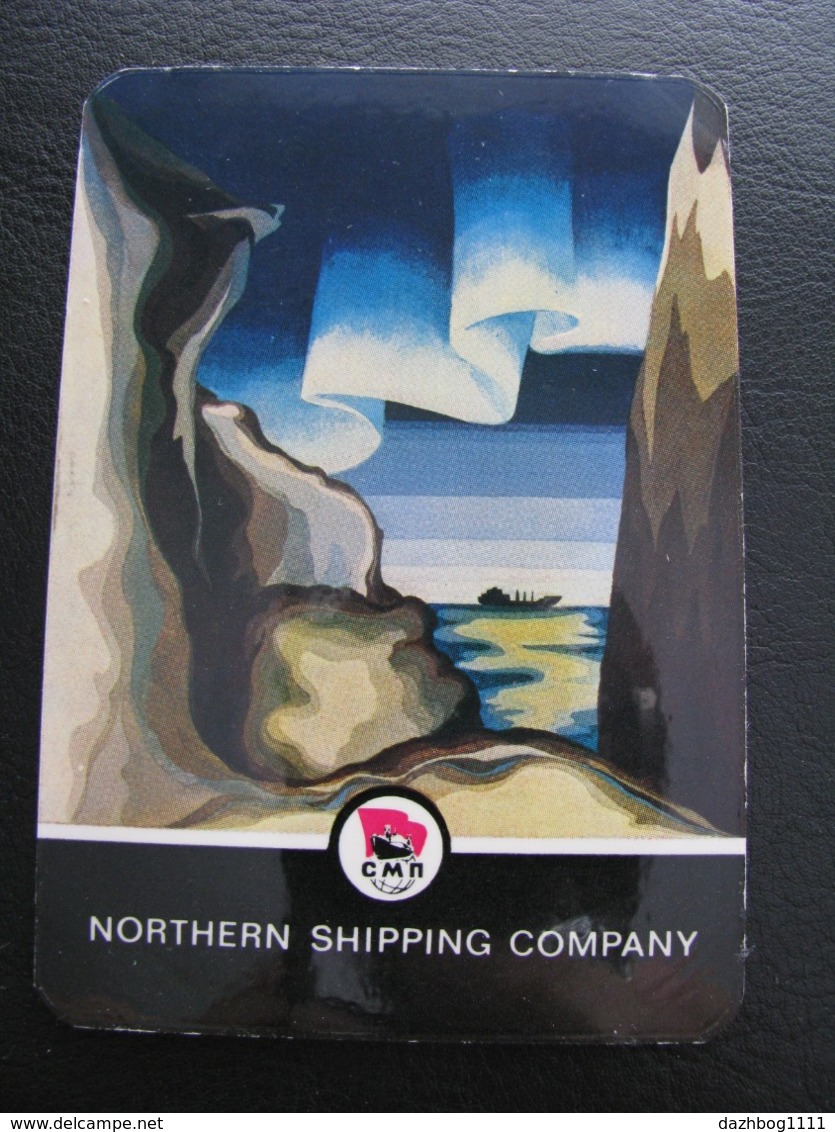 USSR Soviet Russia  Pocket Calendar Northern Shipping Company Ship 1975 - Tamaño Pequeño : 1971-80