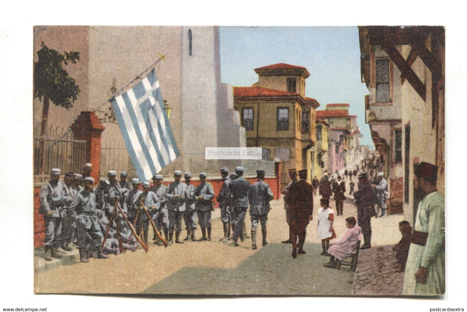 Salonica, Salonique - First Day Of Martial Law, Greece Soldiers - First World War Postcard - Greece