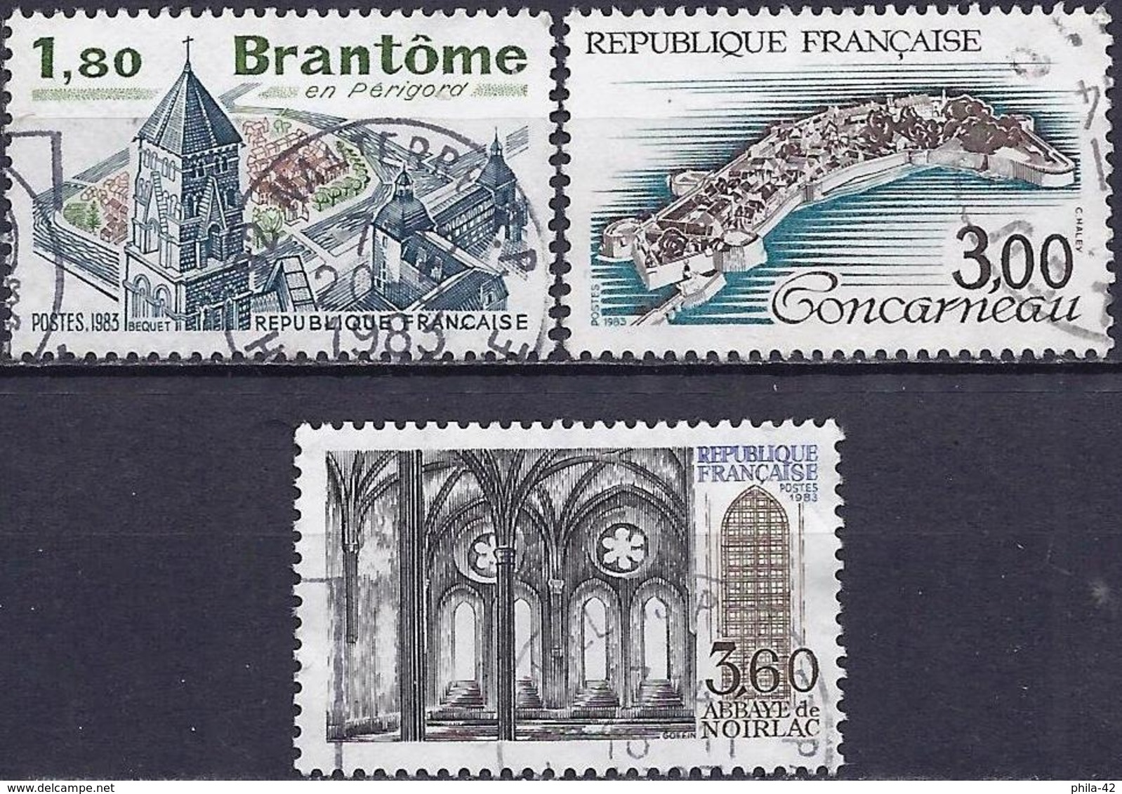 France 1983 - Mi 2381/404/408 - YT 2253/55 ( Turism Series ) - Gebraucht