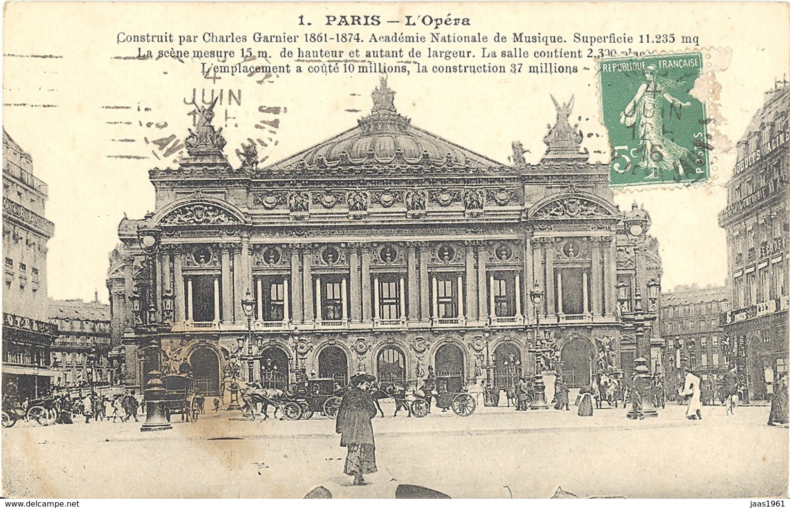 FRANCE. POSTCARD PARIS. OPERA - Otros Monumentos