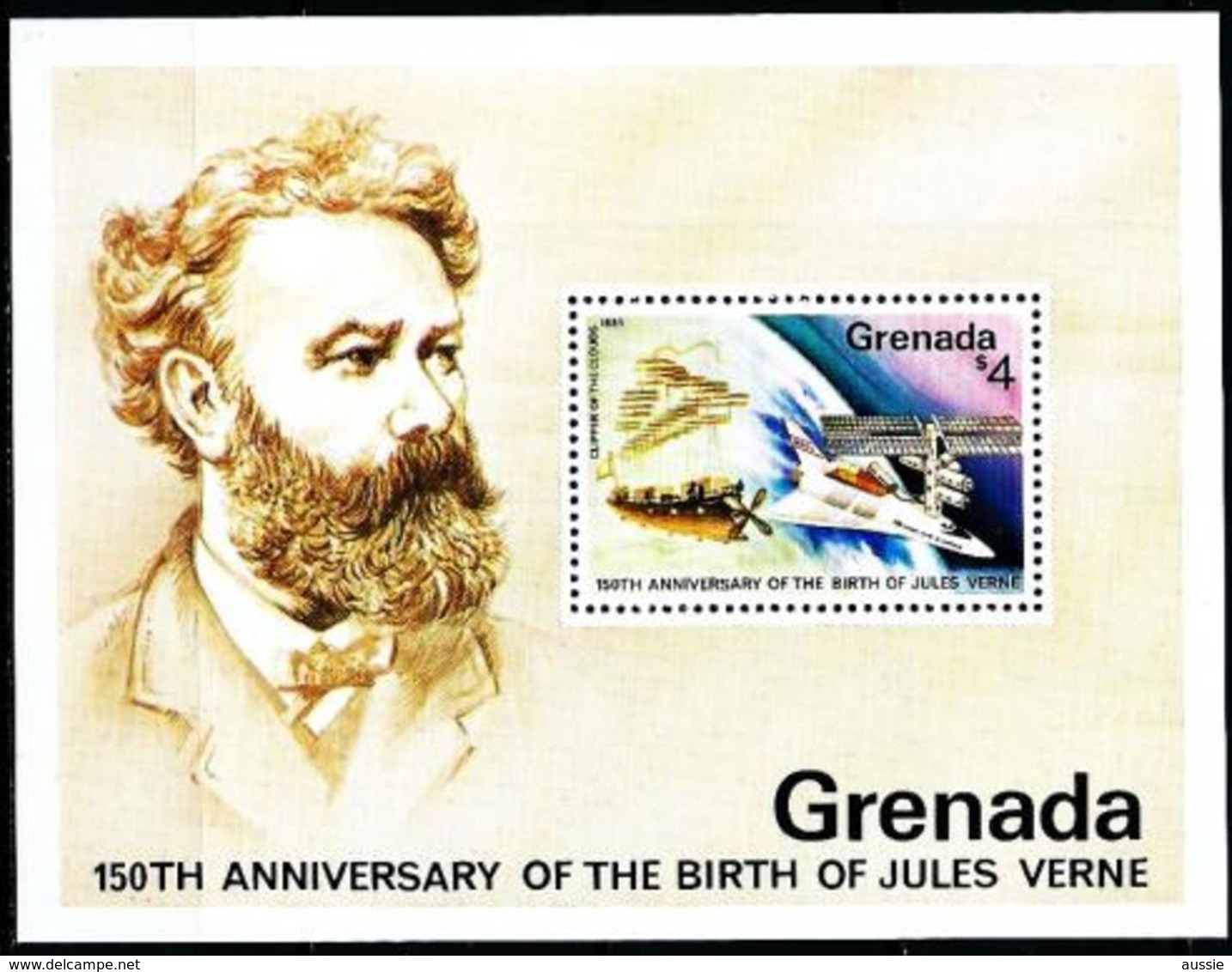 Grenada Grenade 1979 Yvertn° Bloc 78 *** MNH Cote 30 FF Jules Verne - Grenade (1974-...)