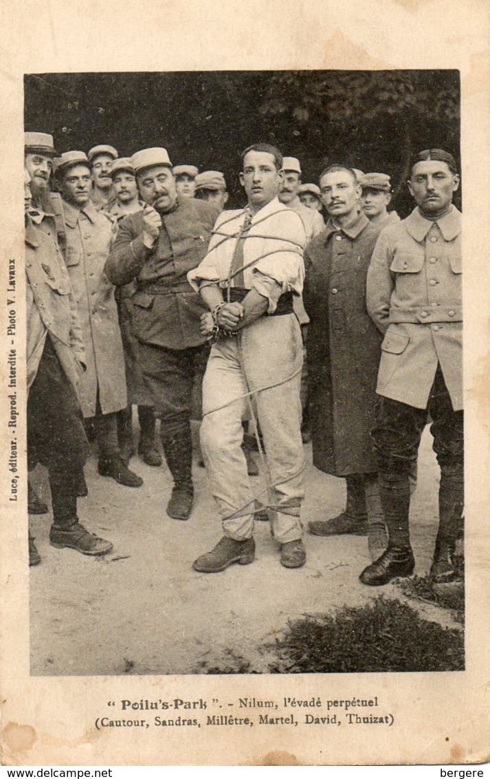 55. CPA. COMMERCY  Poilu's Park.   Nilum, L'évadé Perpétuel.  Autres Soldats.  1915. - Commercy