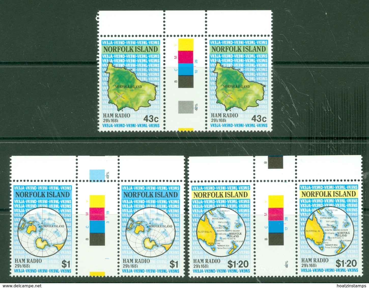 Norfolk Is: 1991   Ham Radio Network      MNH Gutter Pairs - Norfolkinsel