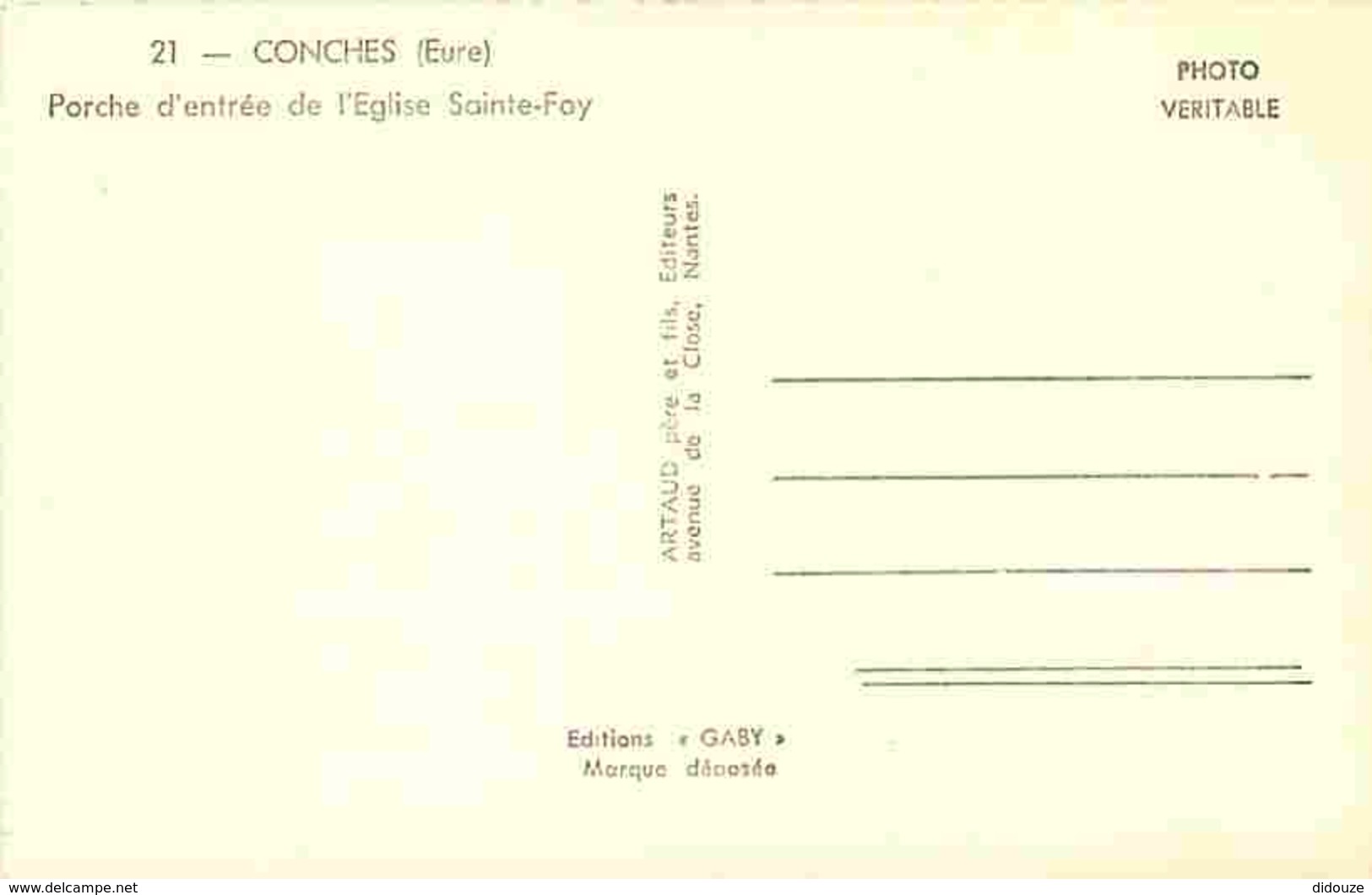 27 - Conches En Ouche - Porche D'entrée De L'Eglise Sainte-Foy - Carte Neuve - Voir Scans Recto-Verso - Conches-en-Ouche