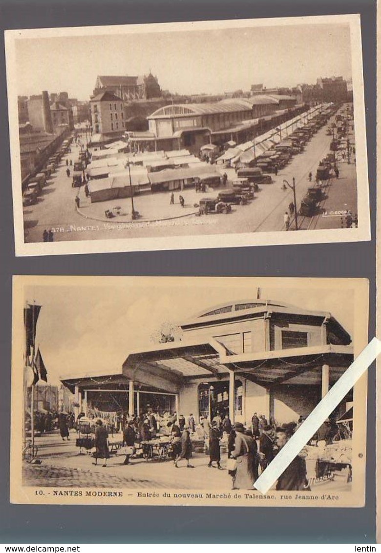 Nantes / Lot De 2 CP / Entrée Du Nouveau Marché De Talensac (1936) Architecte Vié - Nantes