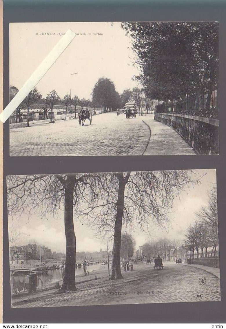 Nantes / Lot De 2 CP / Le Quai De Barbinet La Passerelle Sur L'erdre (la Dugas N°31 Idem N°84) - Nantes