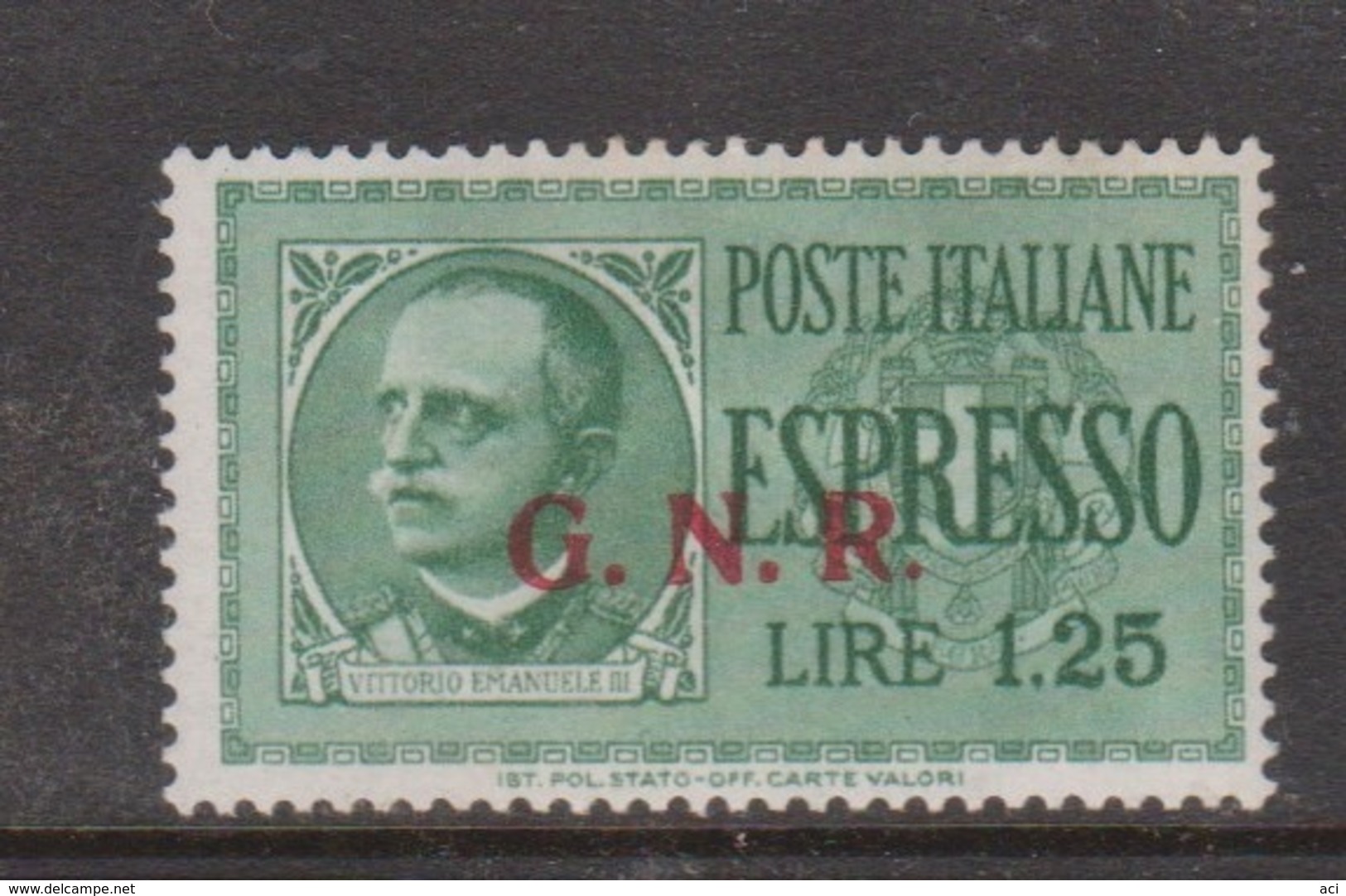 Italy Repubblica Sociale Italiana E 2 1943 Special Delivery Lire 1.25 Green,mint Hinged - Eilsendung (Eilpost)