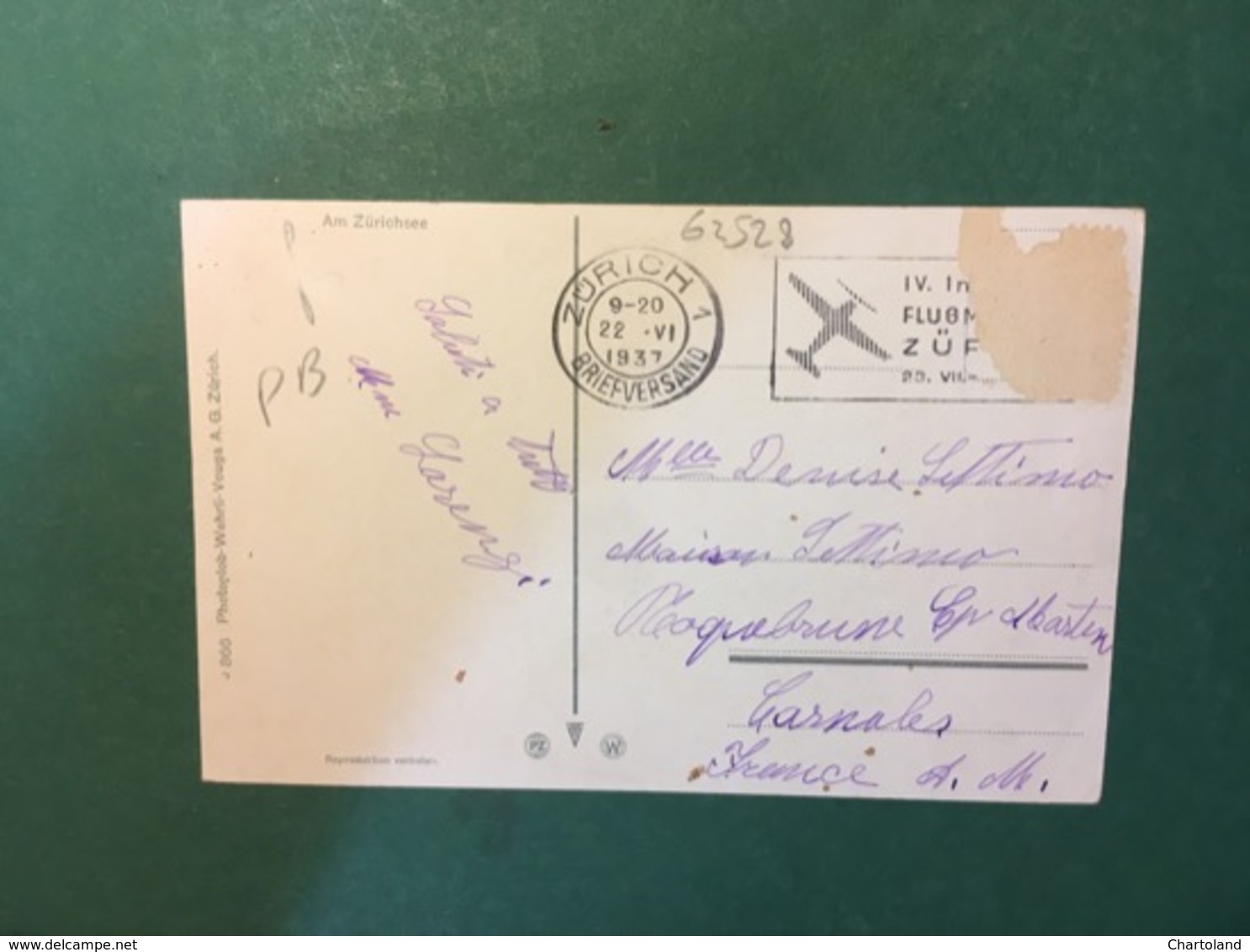 Cartolina Am Zurichsee - 1937 - Zonder Classificatie