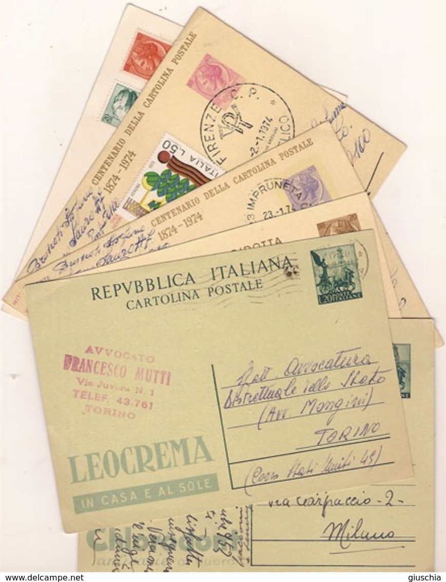 (St.Post.).Repubblica.Lotto Di 6 Cartoline.Pubblicitarie,a Tariffa Ridotta,annulli Vari (10-19) - Lotti E Collezioni