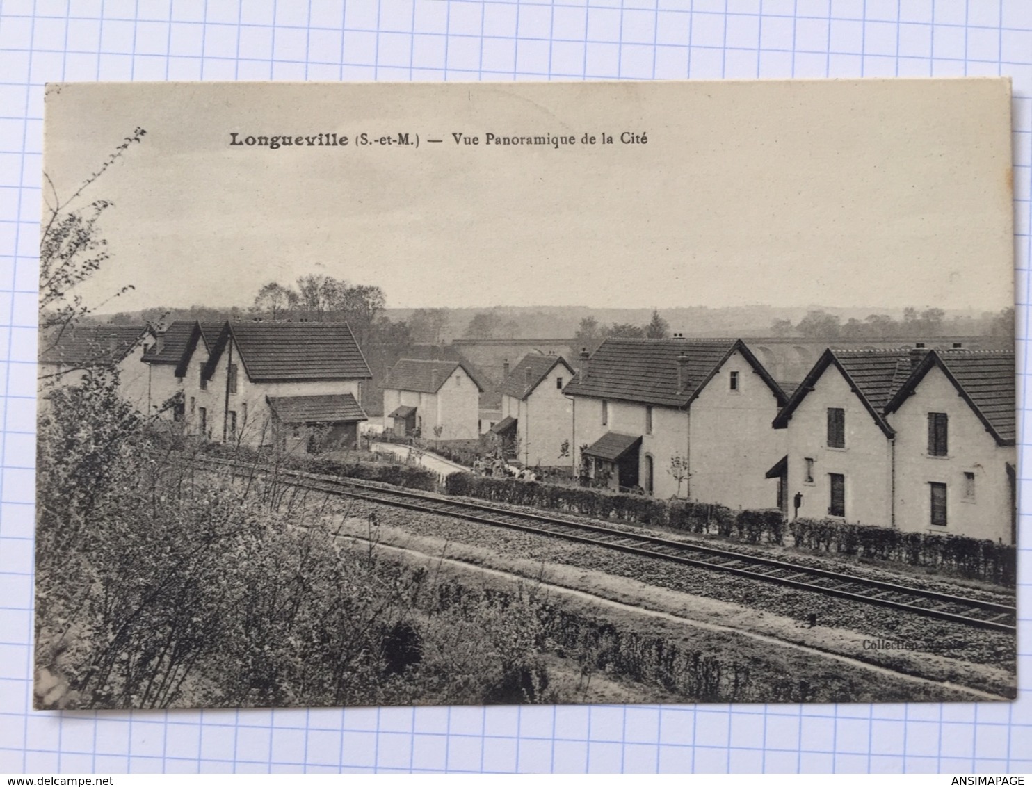 Guerre 14-18, Cachet Hopital Temporaire, Longueville, Vue Panoramique De La Cité - Autres & Non Classés