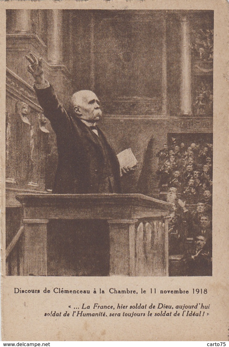 Histoire - Politique - Georges Clémenceau - Lot De 16 Cpa Bel-Esbat + 1 Cpa Discours Chambre Députés 1918 - Historia