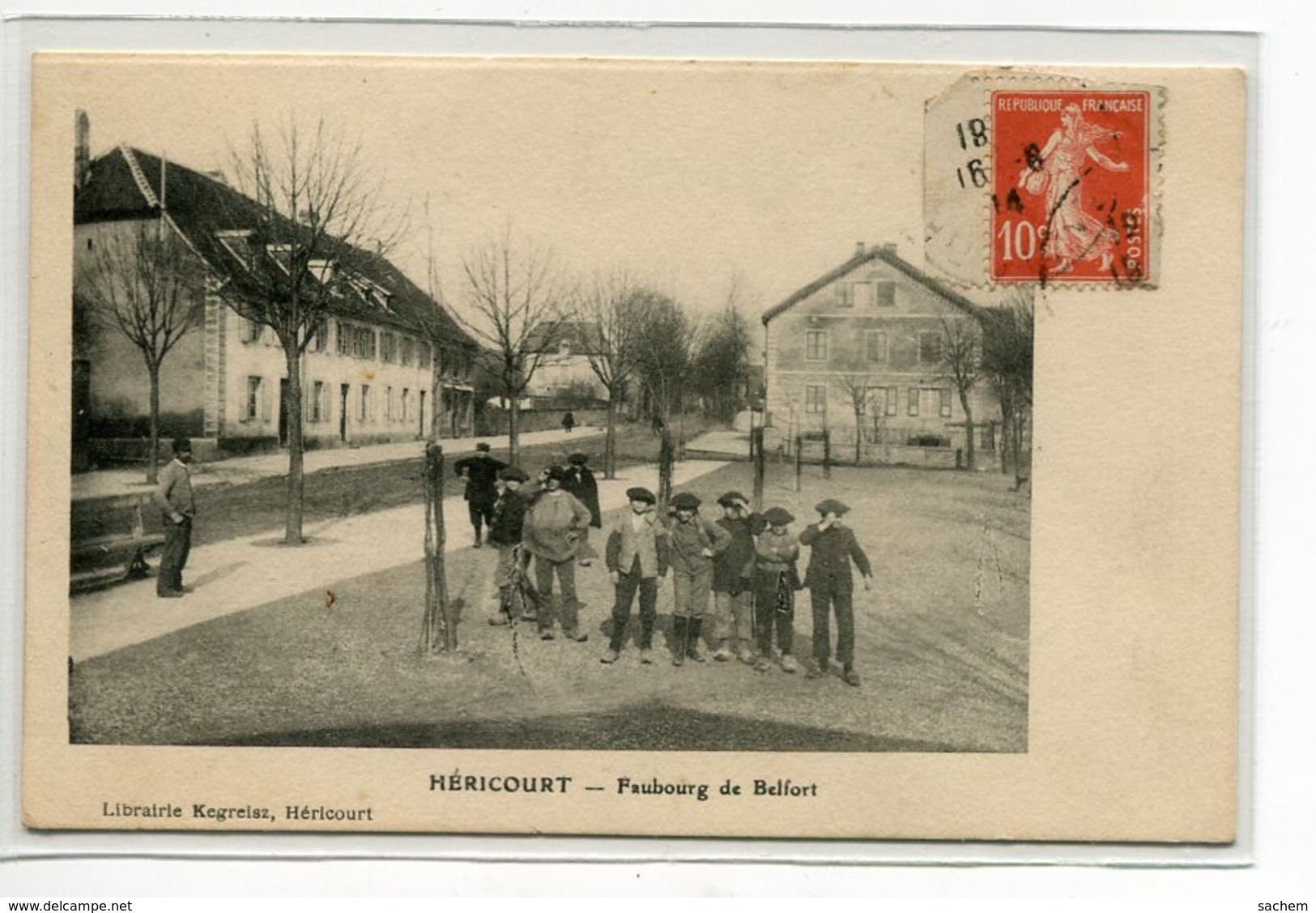 70 HERICOURT Faubourg De Belfort Groupe Jeunes Garcons à Berets  écrite Juin 1914 Timb    D14 2019 - Altri & Non Classificati