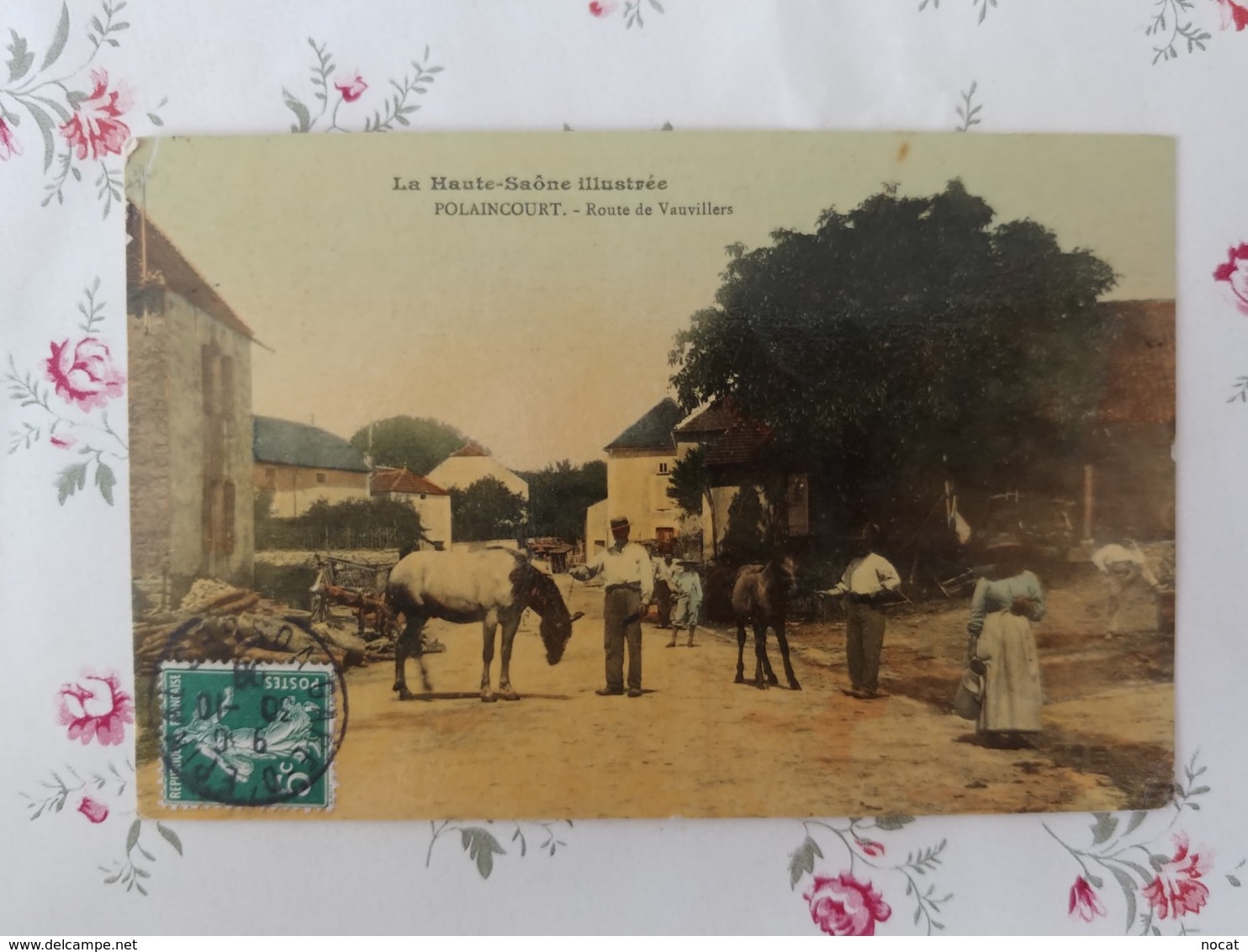 Polaincourt La Fontaine Et La Vieille Croix Carte Couleur  Haute Saône Franche Comté - Autres & Non Classés