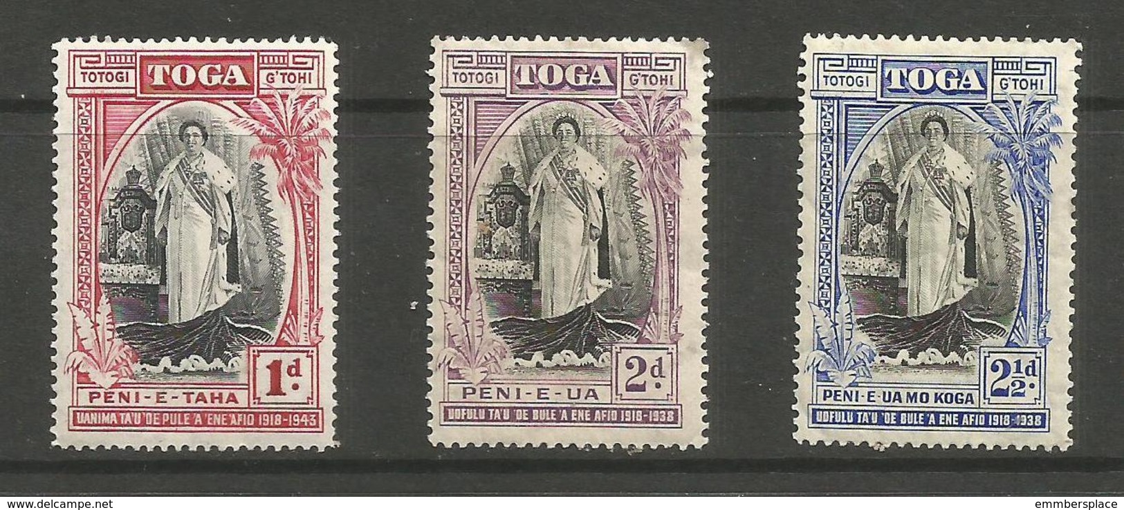 Tonga - 1938 Queen Salote Anniversary  MLH * - Tonga (...-1970)