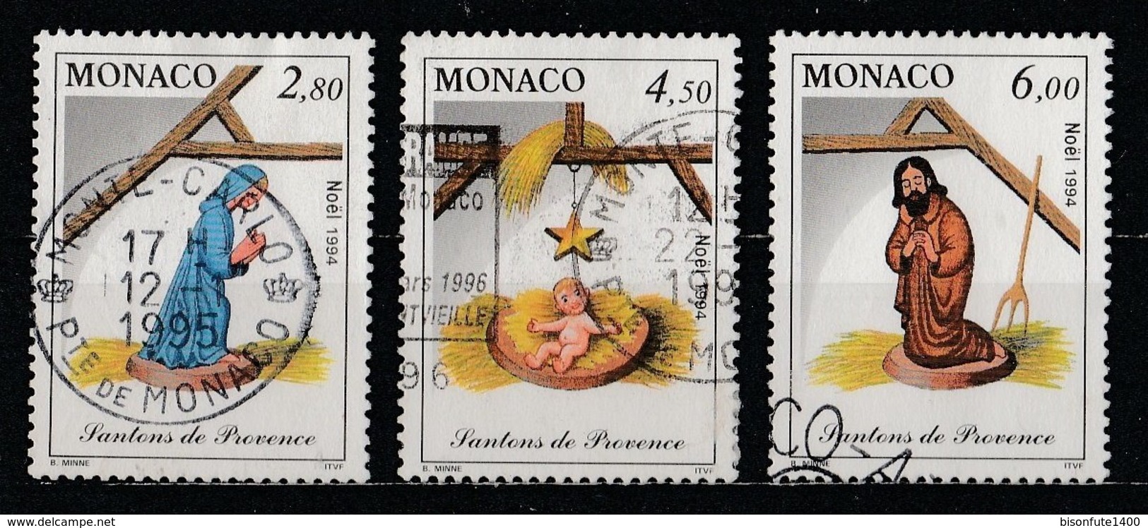 Monaco 1991 à 1994 : Timbres Yvert Et Tellier N° 1794 - 1795 - 1796 - 1846 - 1847 - 1848 - 1957 - 1958 Et 1959 Oblit. - Oblitérés