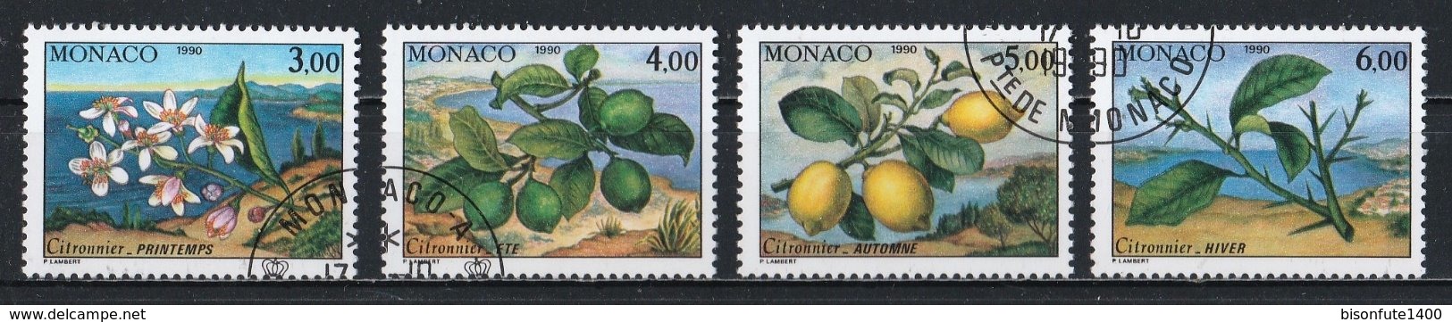 Monaco 1990 : Timbres Yvert Et Tellier N° 1749 - 1750 - 1751 Et 1752 Oblitérés. - Usados