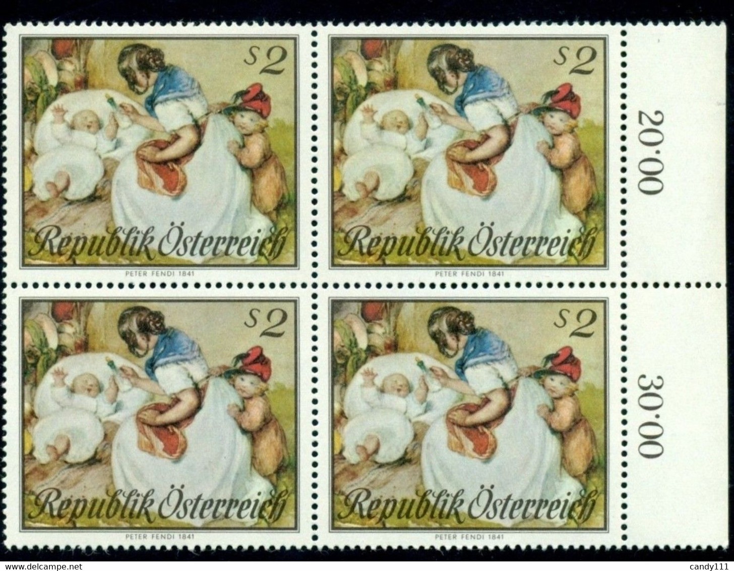 1967 Mother,children,Baby Bottle,Mother's Day,Peter Fendi,Austria,1237,MNH,x 4 - Muttertag