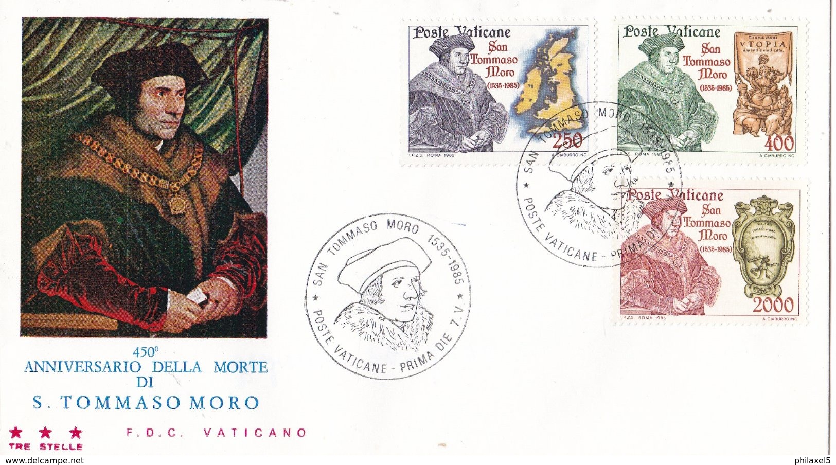 Vaticaan - FDC 07-05-1985 - 450. Todestag Des Hl. Thomas More - M 870-872 - FDC