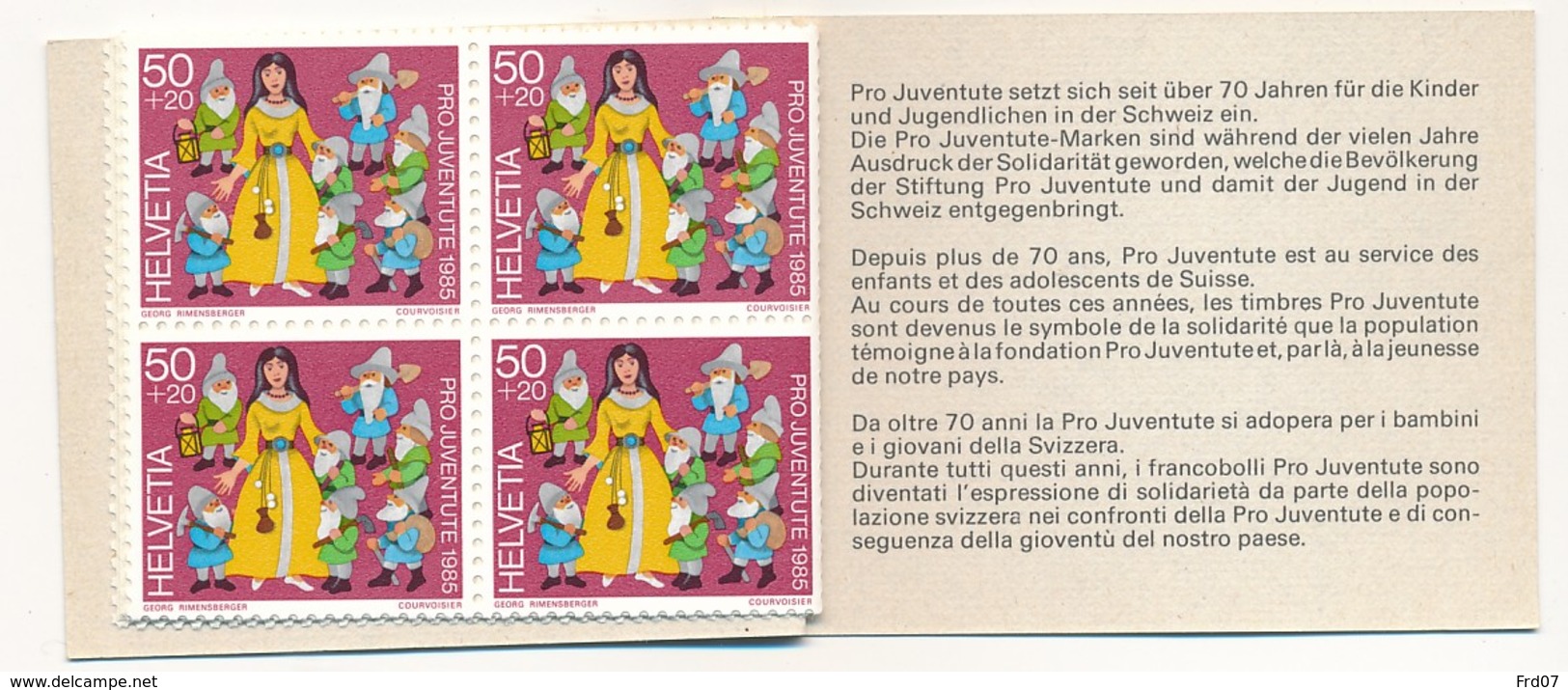 Suisse Carnet C1234 - Pro Juventute 1985 – 9.00 CHF = €8.30 - Contes De Fées - Markenheftchen