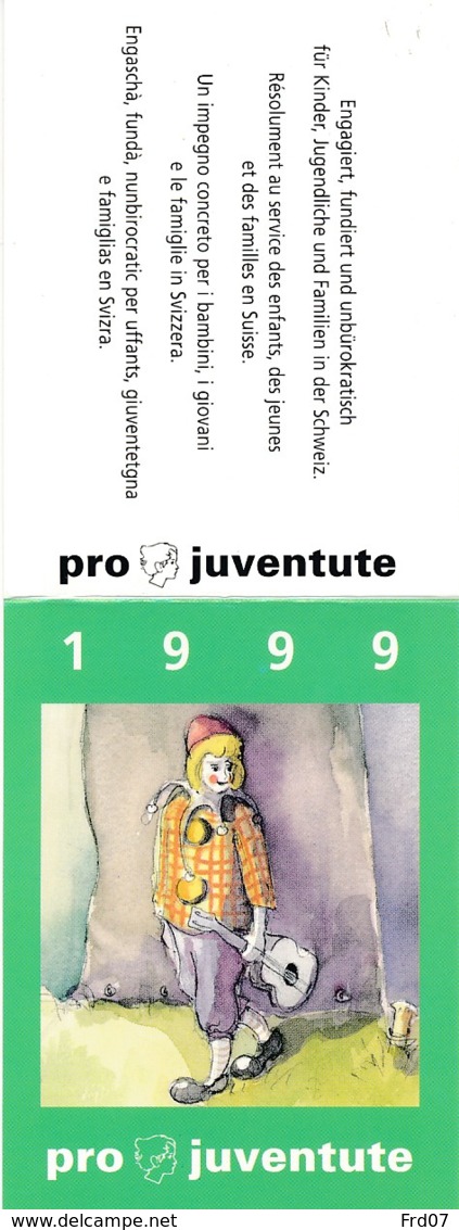 Suisse Carnet C1630 – Pro Juventute 1999 – CHF12.70 = €11.60 - Clown - Booklets
