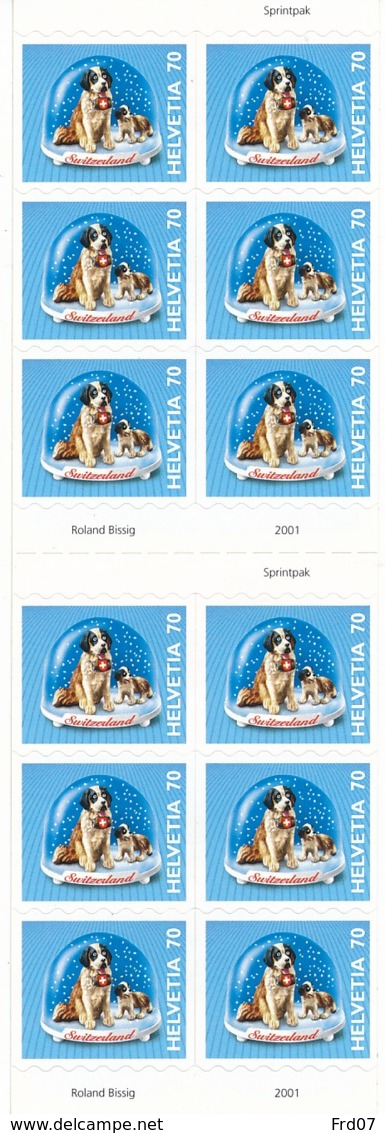 Suisse Carnet C1686 Autocollant – CHF8.40 = €7.70 Chien Saint Bernard - Booklets