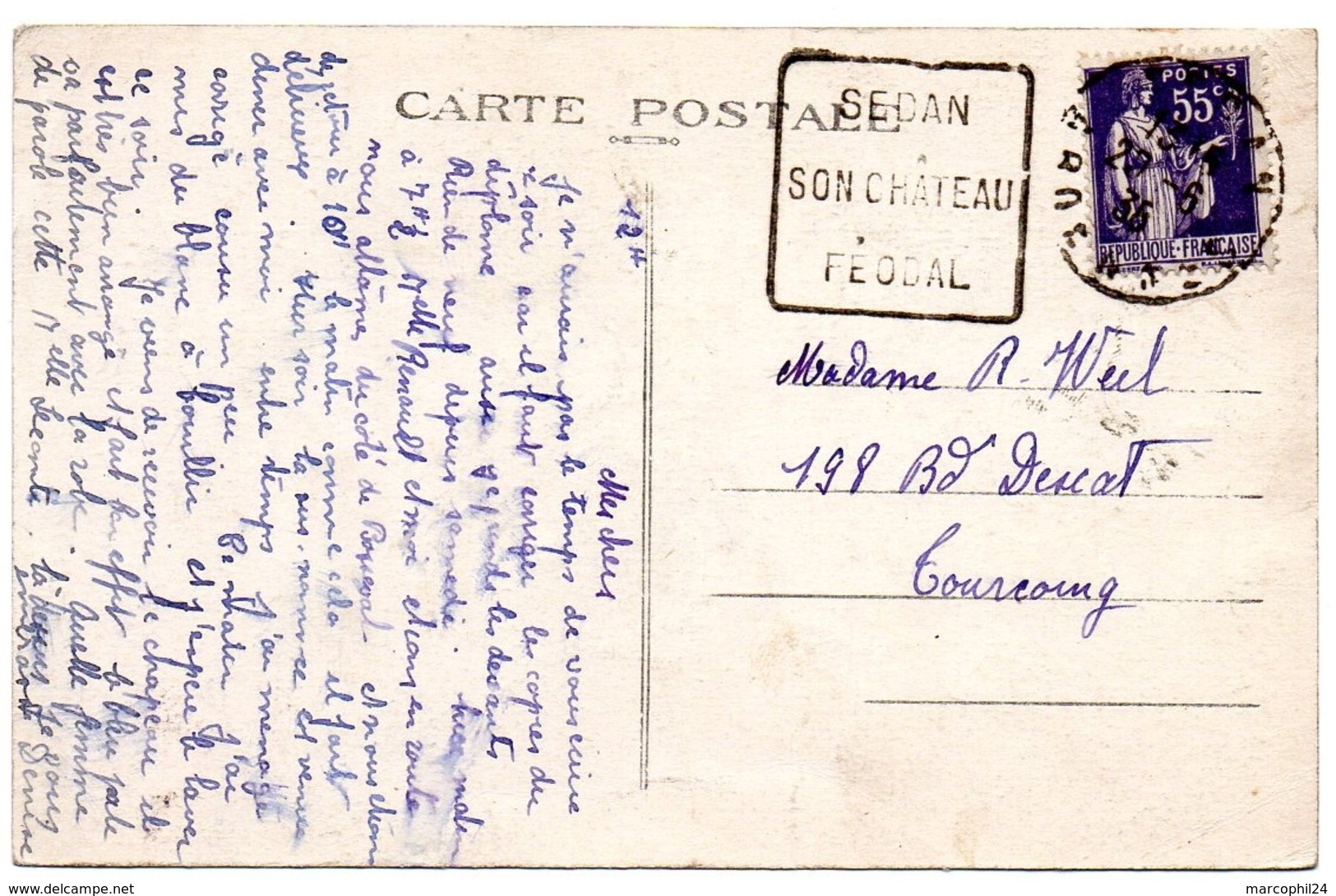 ARDENNES - Dépt N° 08 = SEDAN 1935 = FLAMME  DAGUIN 'SON CHATEAU / FEODAL' - Maschinenstempel (Sonstige)