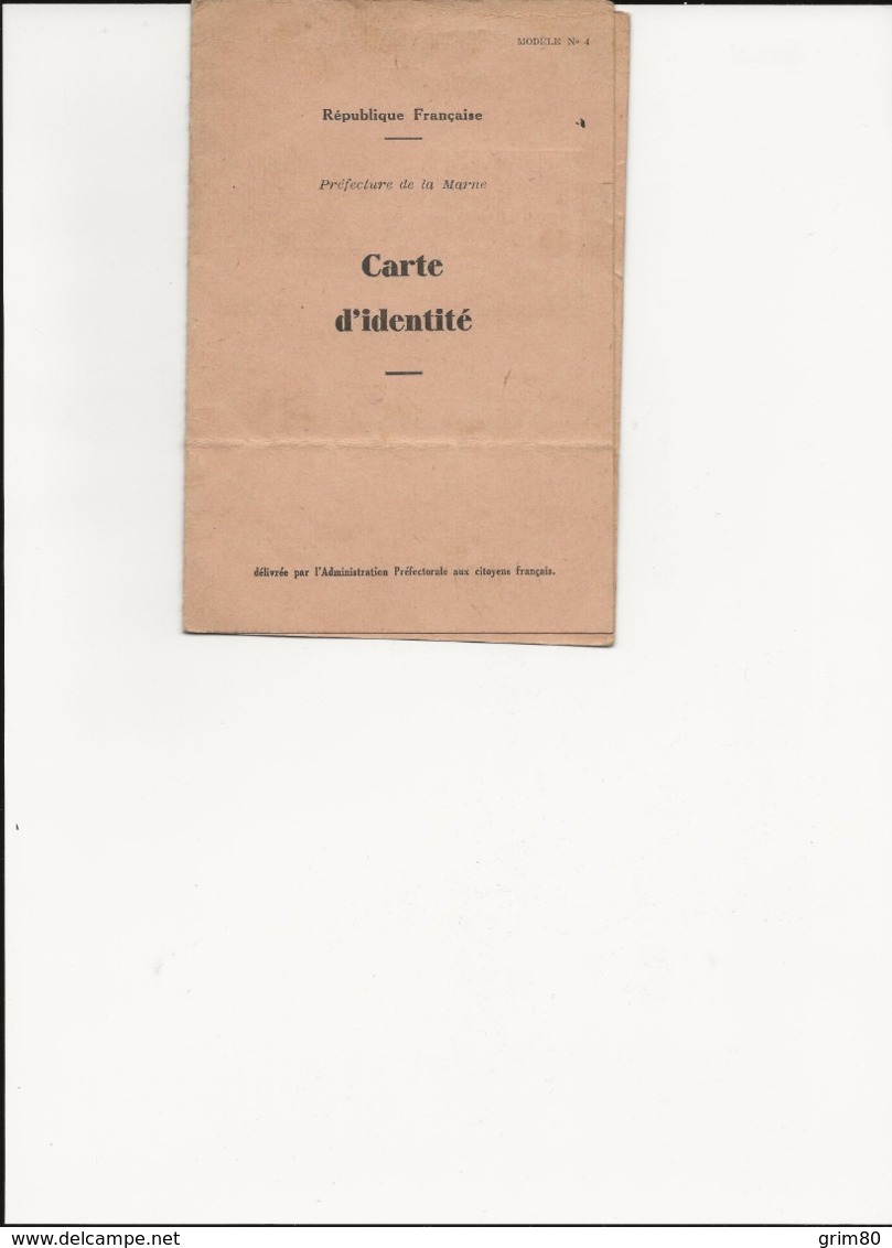 CARTE  D  IDENTITE - Non Classés