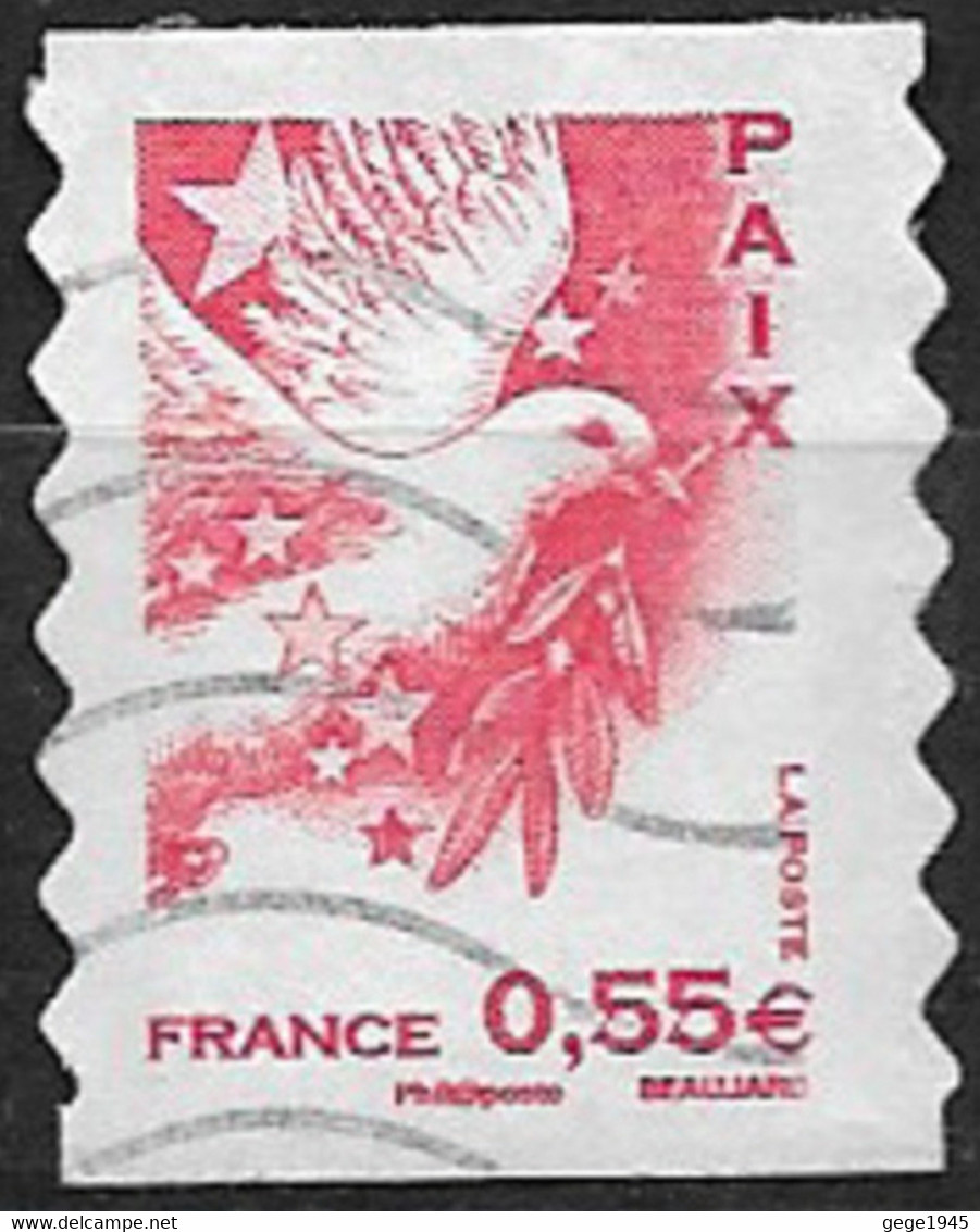 France Oblitéré  2008  Autoadhésif N° 178  Ou N° 4200   Paix   0.55 € Rouge - Other & Unclassified