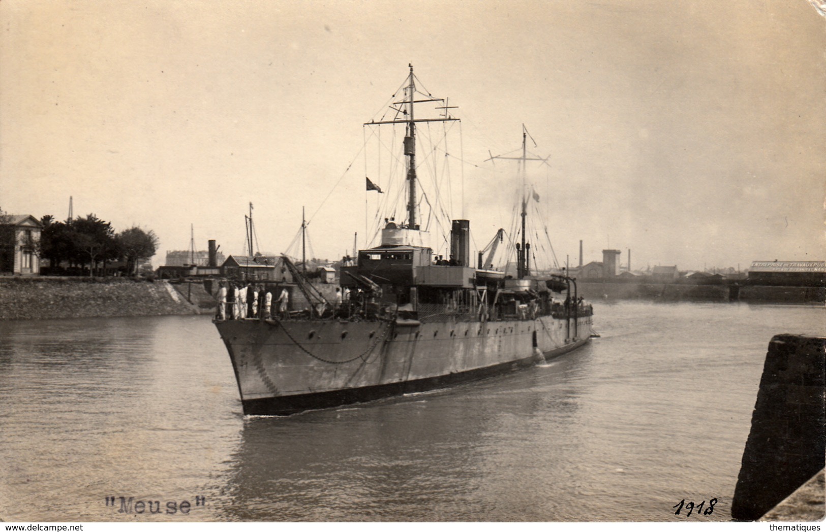 Thematiques Militaria Bateaux Guerre Meuse Photo CP Dorsan St Servan - Guerra