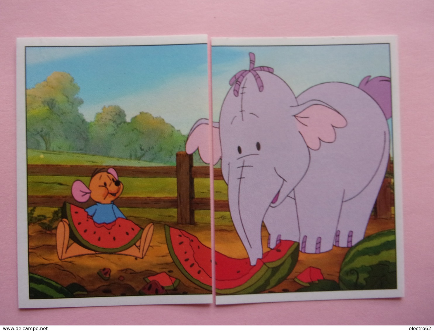 PANINI Winnie L'ourson Et L'éfélant Disney N° 99 & 100 Elefant éléphant Elefante Kangourou Kangaroo Canguro - Edition Française