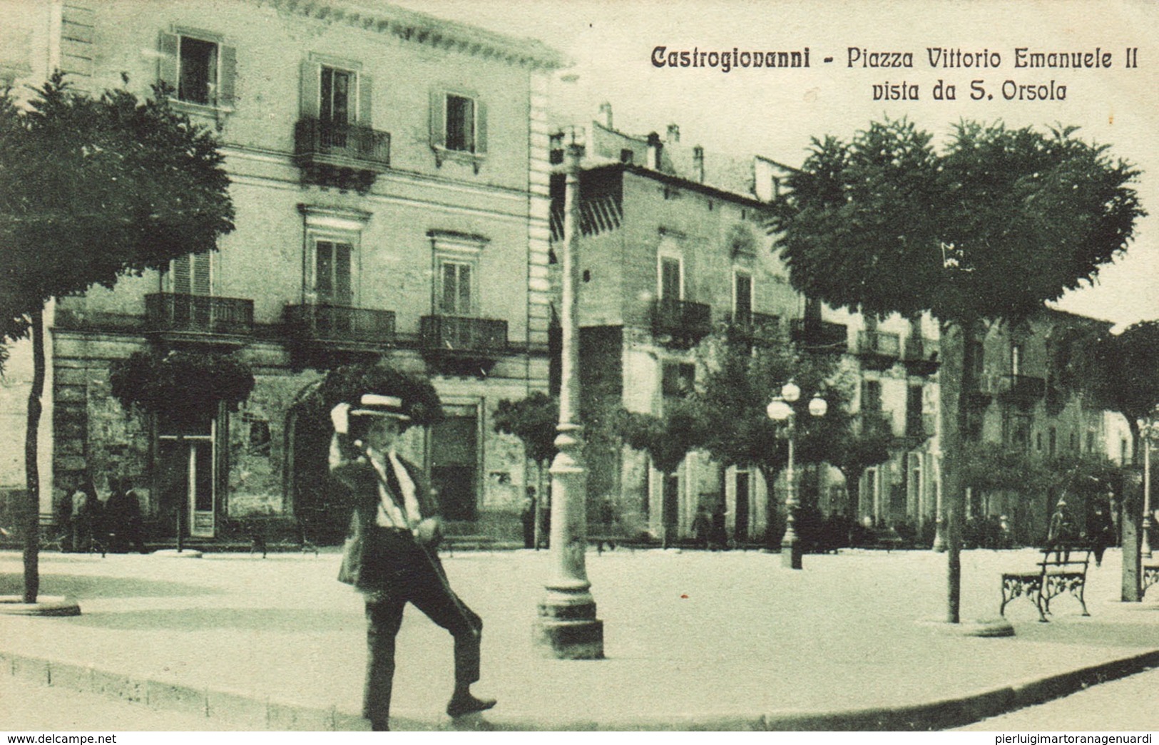 12377 - Castrogiovanni (Enna) - Piazza Vittorio Emanuele II Visto Da S Orsola F - Enna