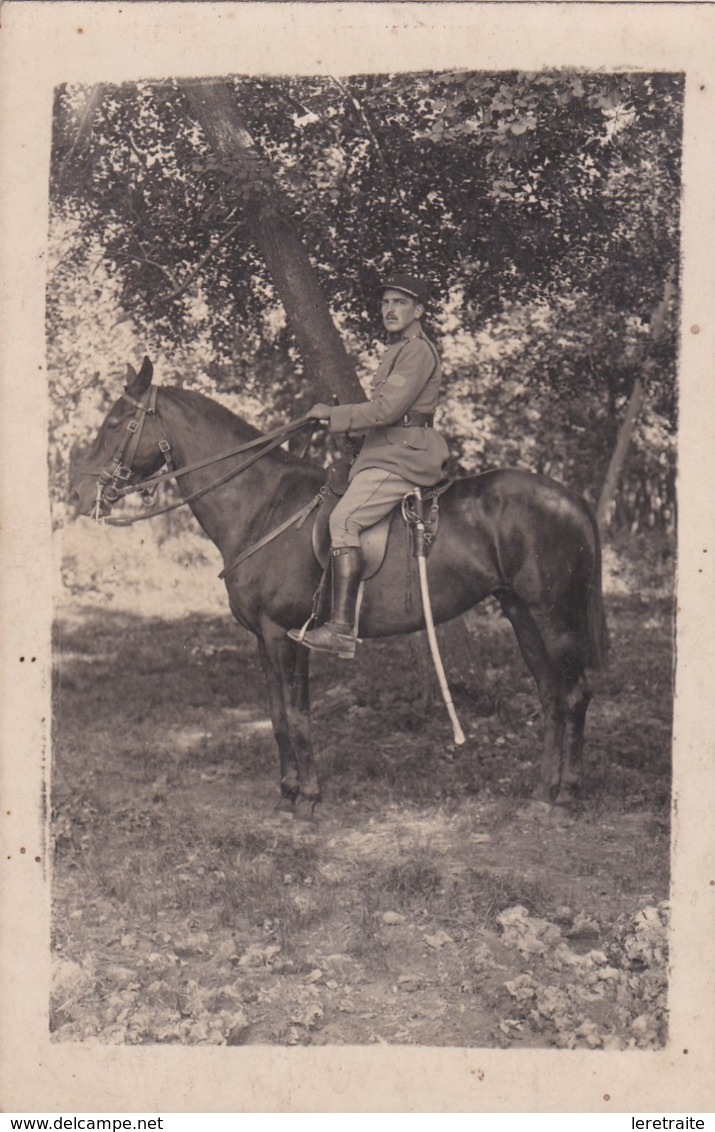 C.P. Militaire En Tenue. Mr Gaudron à Cheval, Sabre, Camp De Bailly 30.08.1922. - Personnages