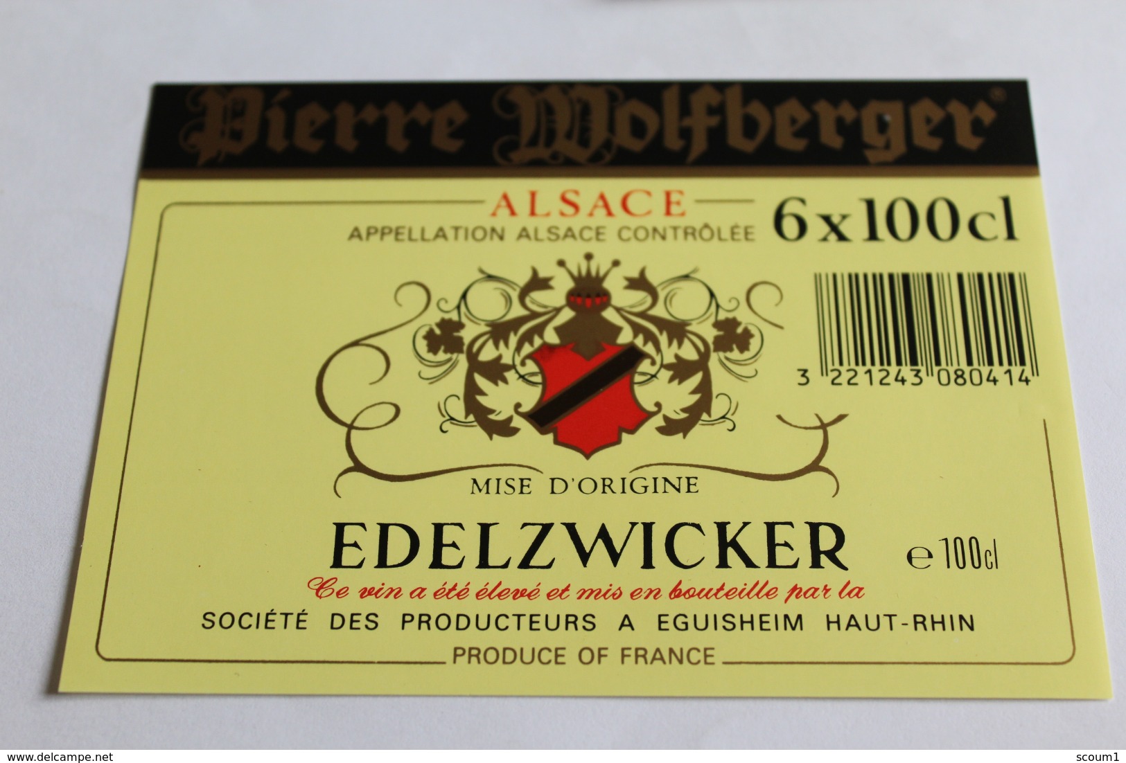 Etiquette Neuve Vin D Alsace  Edelzwicker   Pierre Wolfberger - White Wines