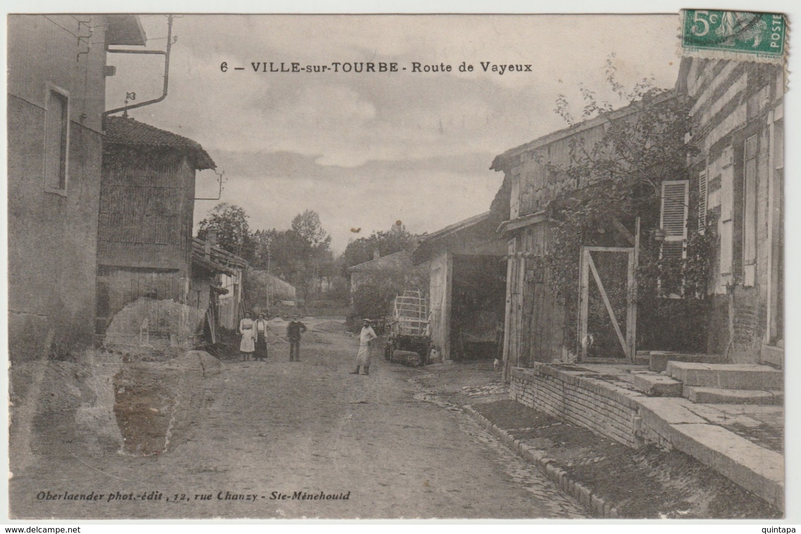 51 - Ville Sur Tourbe - Route De Vayeux - Animée - Ville-sur-Tourbe