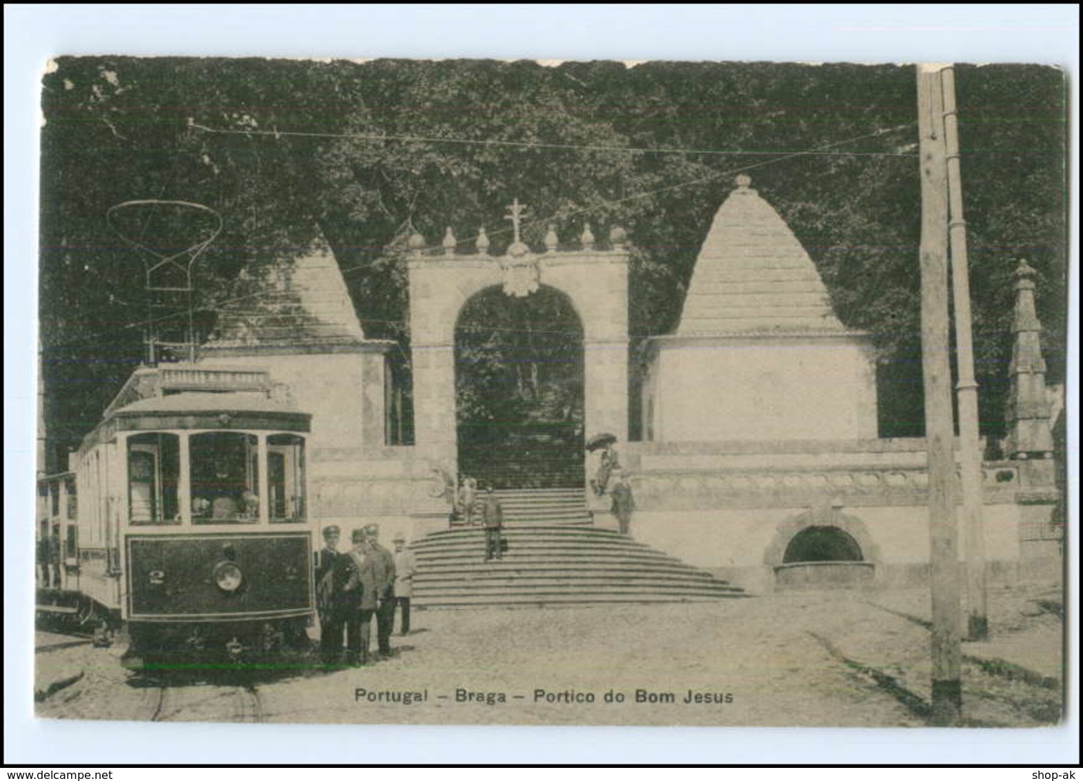 Y13694/ Braga  Portico Do Bom Jesus  Straßenbahn Portugal AK Ca.1912 - Sonstige & Ohne Zuordnung