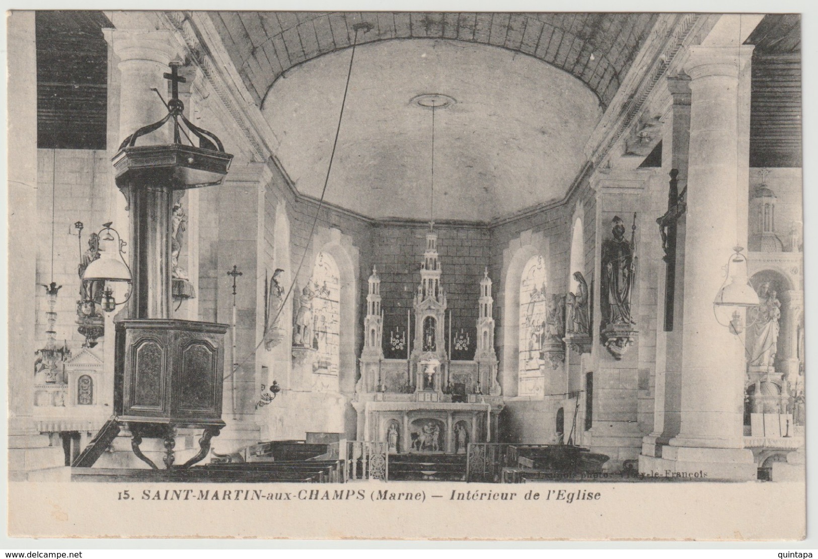 51 - Saint Martin Aux Champs - Intérieur De L'Eglise 1918 - Other & Unclassified