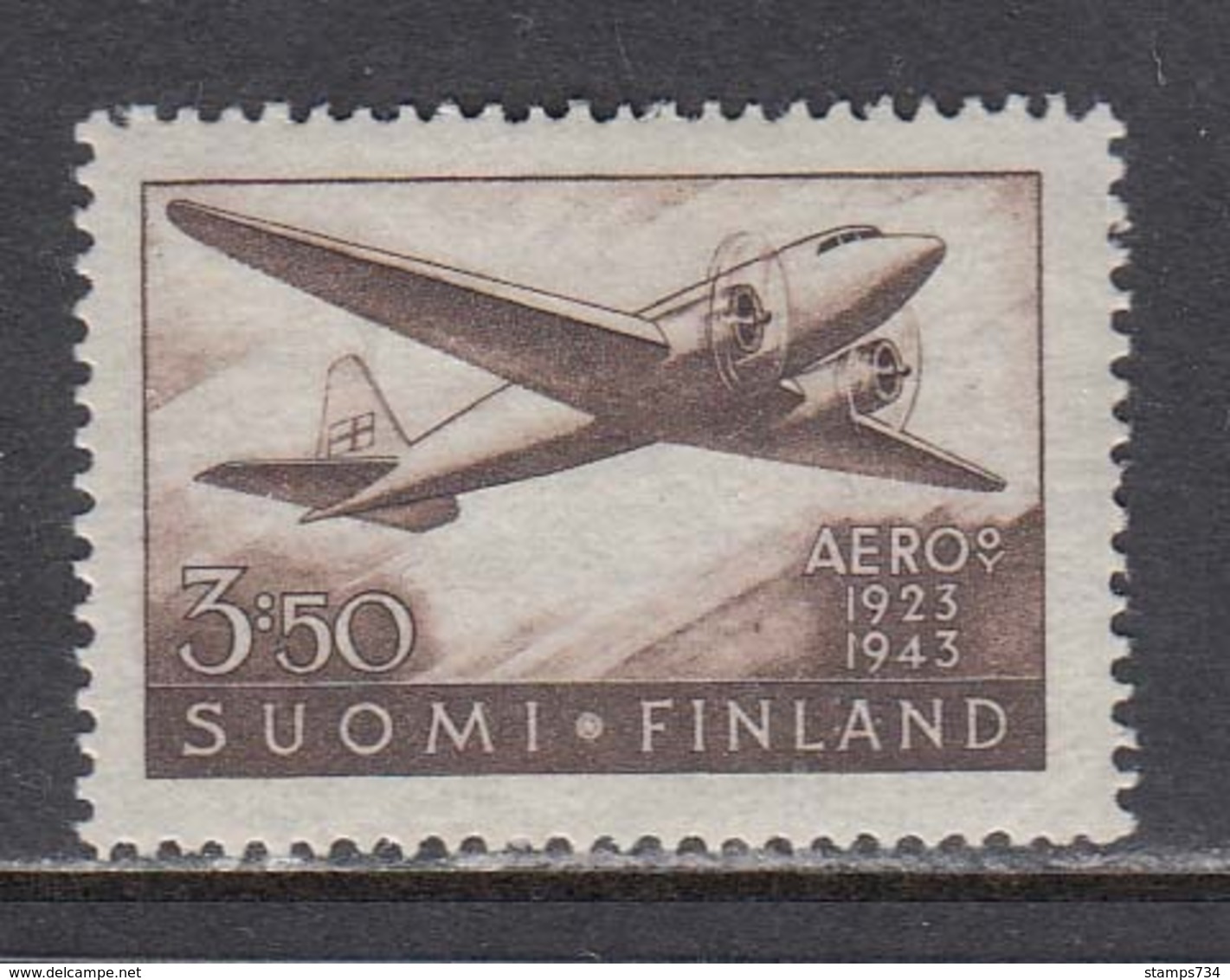 Finland 1944 - Avion "Douglas DC 2", Mi-Nr. 283, MNH** - Unused Stamps