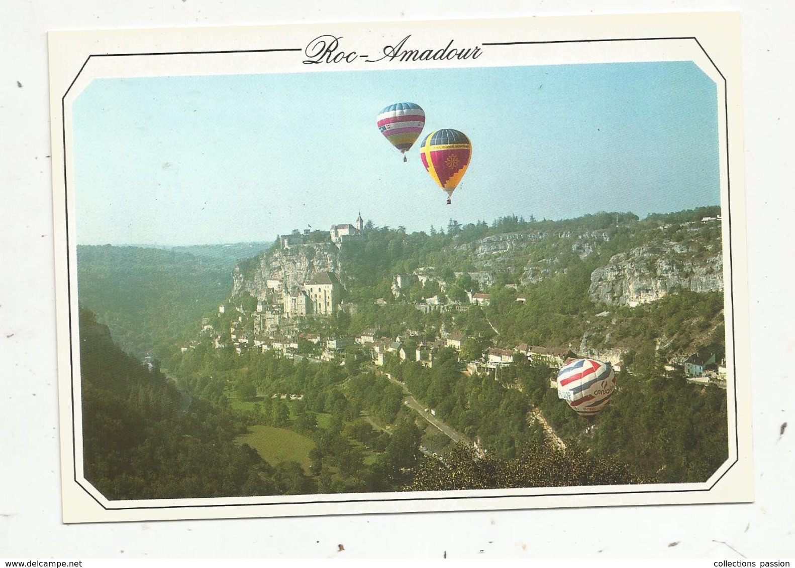 Cp, Aviation,MONTGOLFIERES , ROC-AMADOUR ,1986 ,3 E Trophée Midi Pyrénées ,  Vierge - Montgolfières