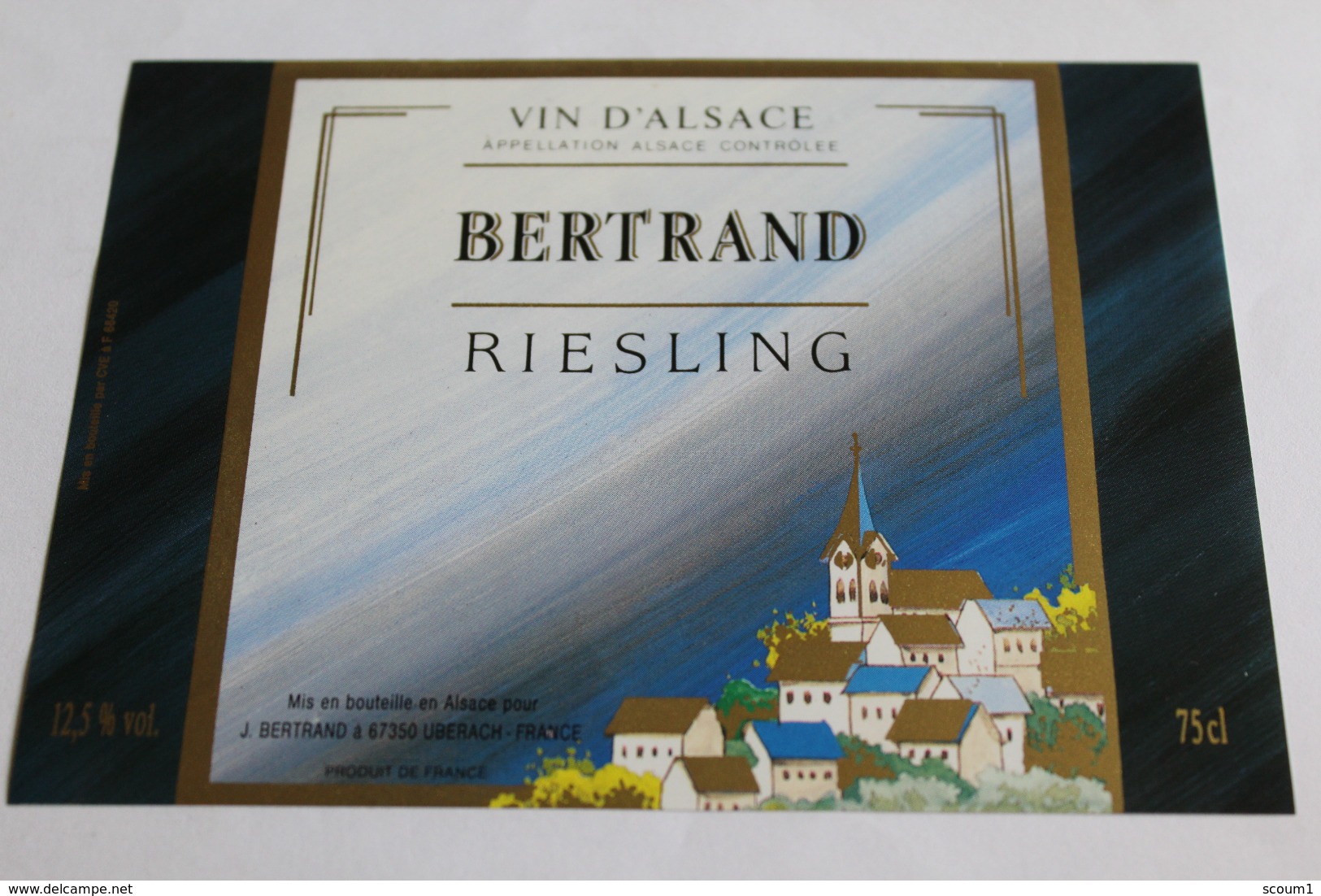 Etiquette Neuve Vin D Alsace Riesling    12,5 O Bertrand - Riesling