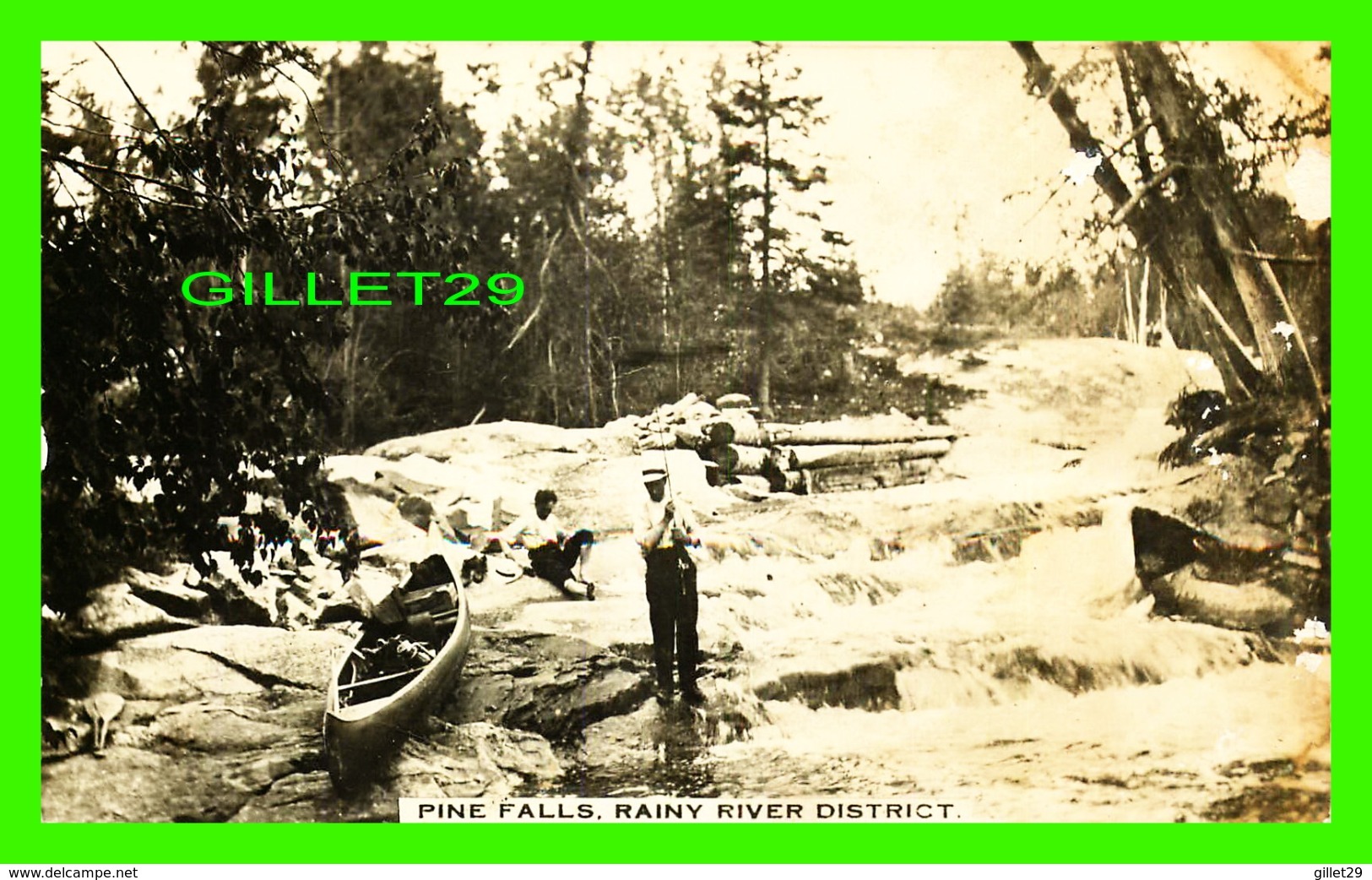 PINE FALLS, MANITOBA - RAINY RIVER DISTRICT - ANIMATED WITH FISHERMAN - WRITTEN - - Other & Unclassified