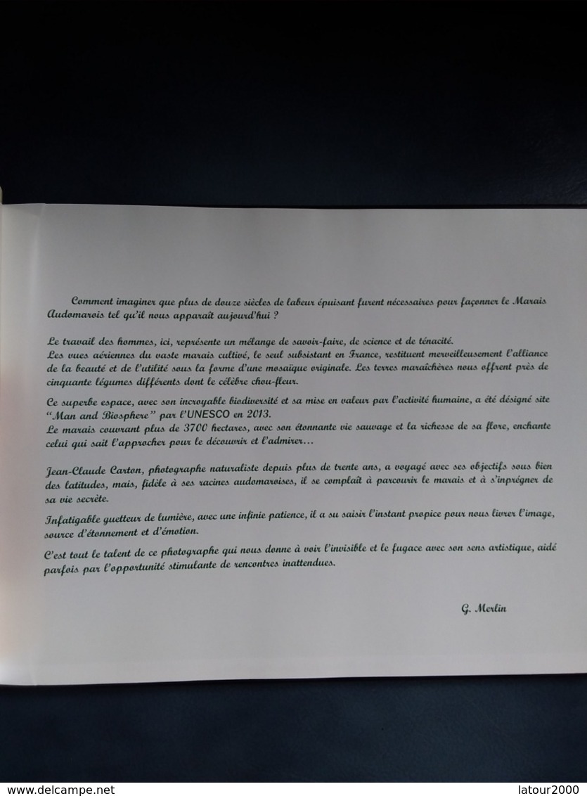 Livre RICHESSES DU MARAIS AUDOMAROIS SAINT OMER CLAIRMARAIS  J C CARTON PHOTOS FAUNE FLORE VOIR PHOTOS - Picardie - Nord-Pas-de-Calais