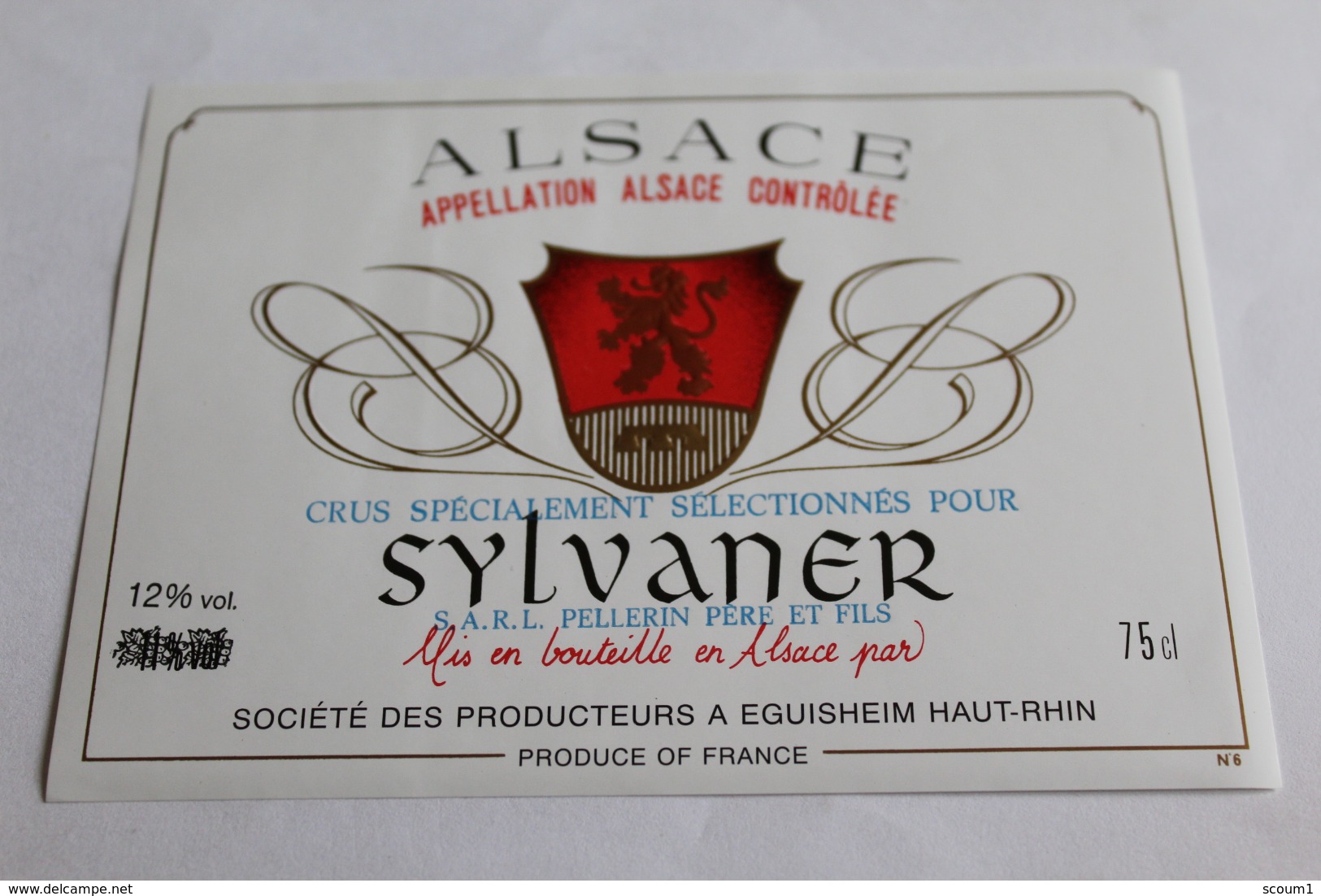 Etiquette Neuve Vin D Alsace Sylvaner 12o - Riesling