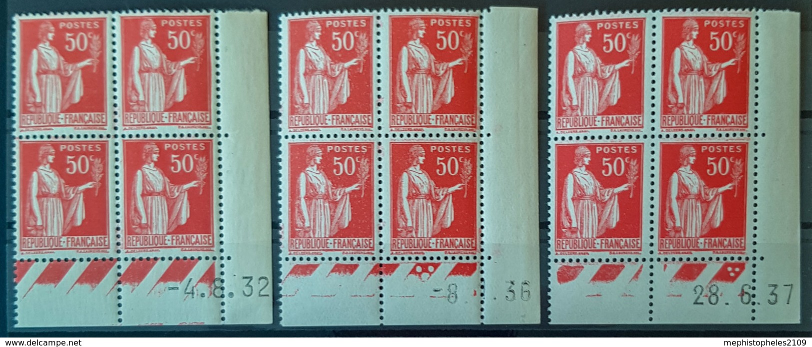 FRANCE - MNH - YT 283 - Paix Coin Daté Du 4.8.32, 8.1.36, 28.6.37 - 1930-1939